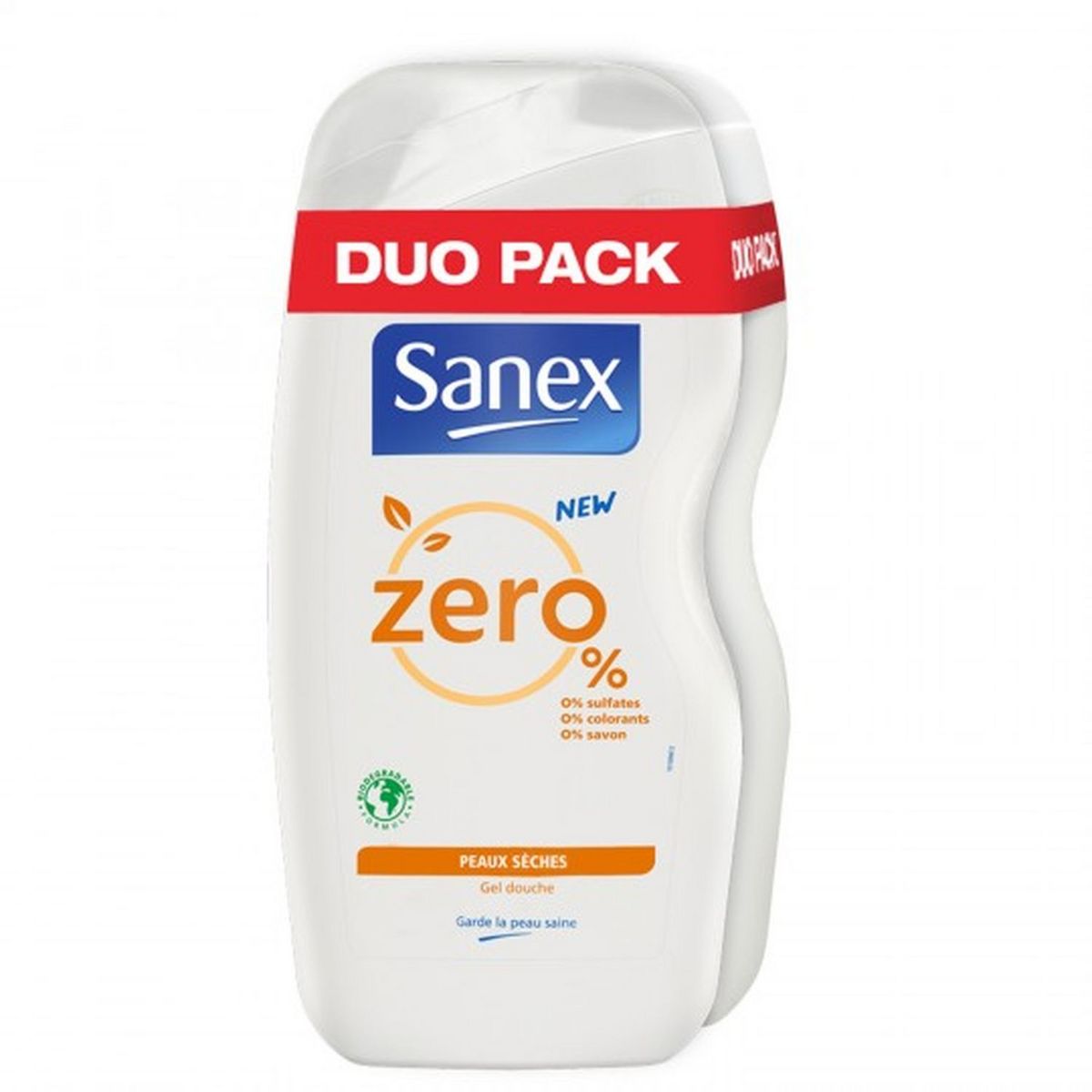SANEX Gel douche zéro % pour peaux sèches  2x500ml