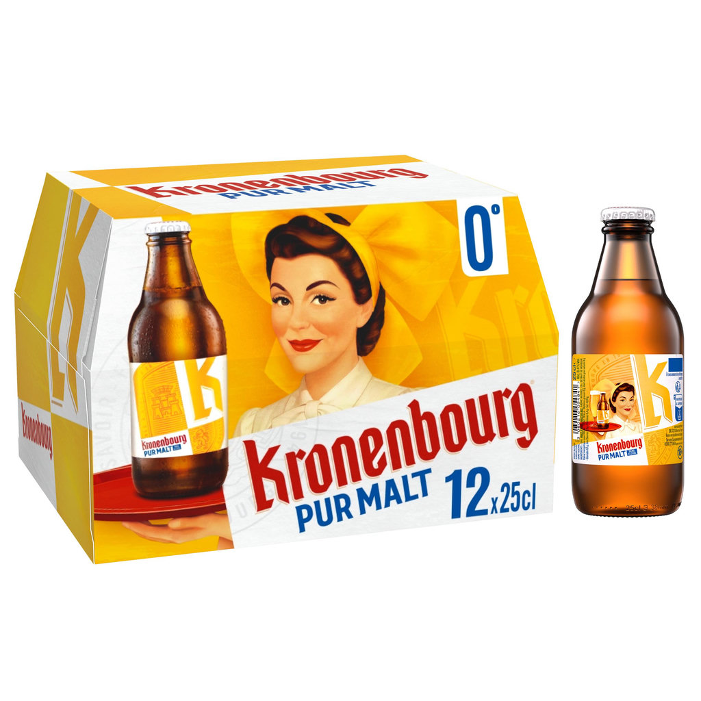 KRONENBOURG Bière blonde sans alcool bouteilles 12x25cl