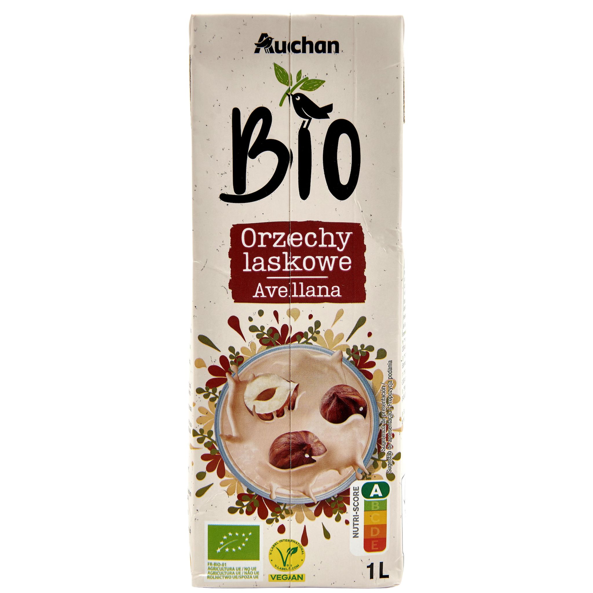 Voir la diapositive 2 : AUCHAN BIO Boisson végétale à base de noisette 1l