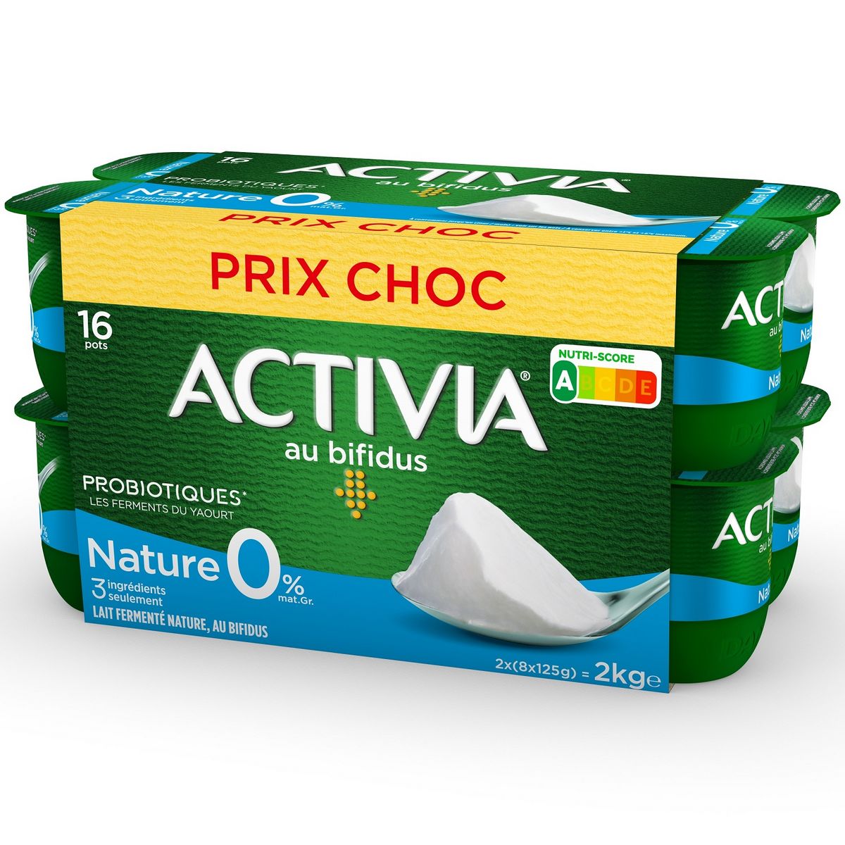 ACTIVIA Yaourt bifidus nature 0% MG 16x125g