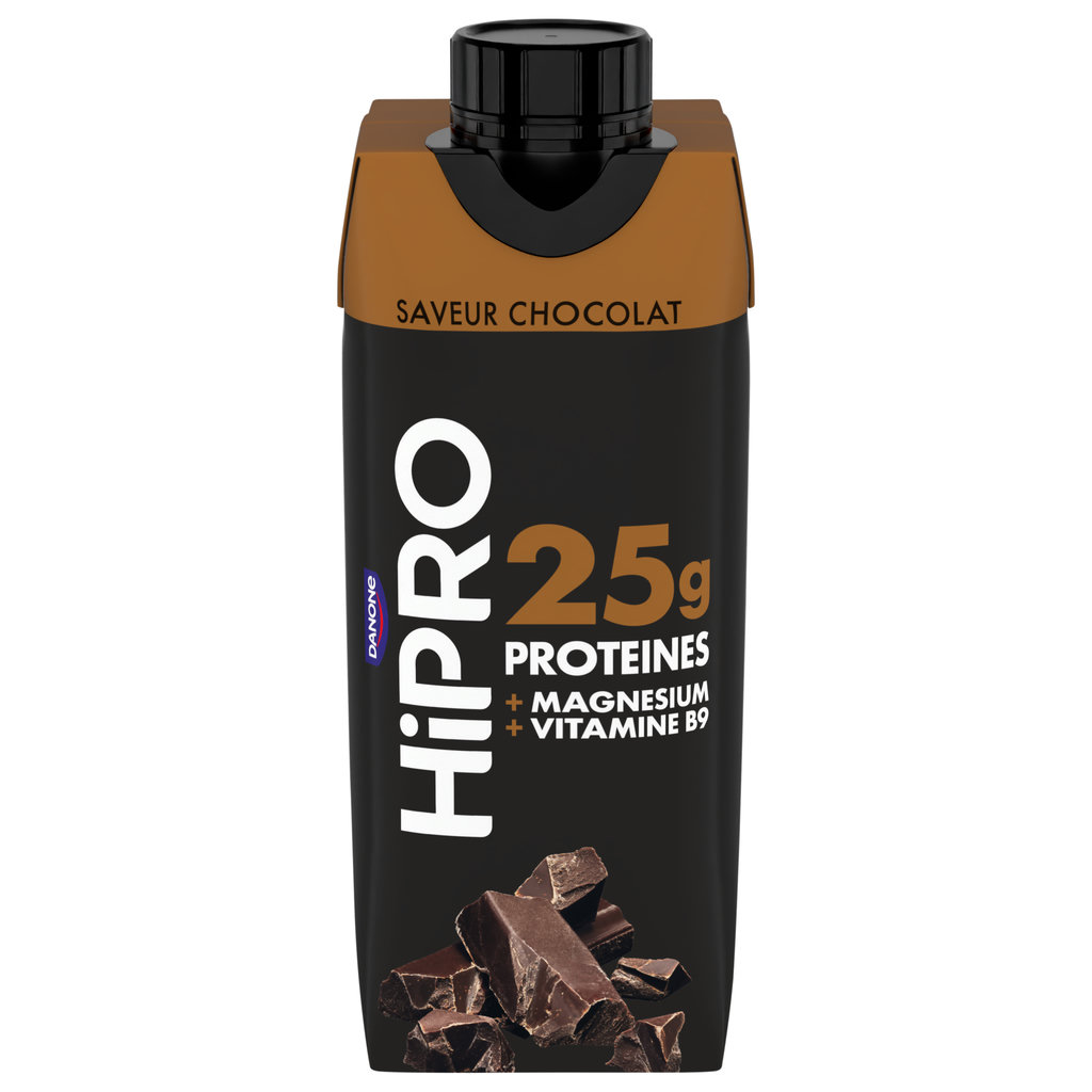 HIPRO Yaourt à boire protéiné saveur chocolat 0% MG 345g