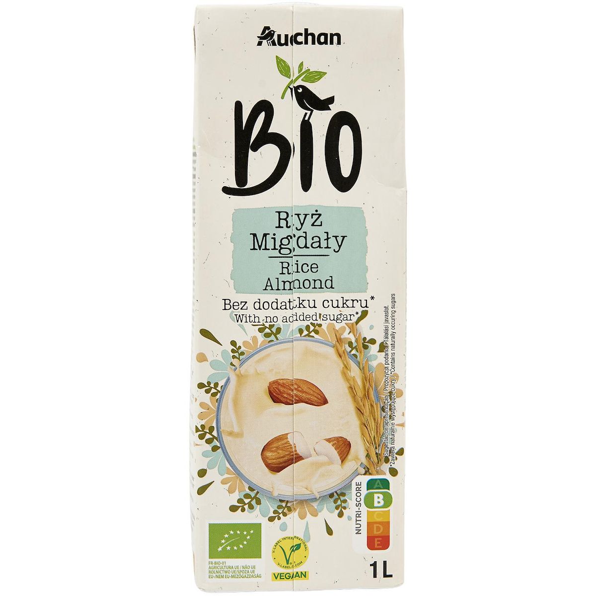 AUCHAN BIO Boisson riz amande 1l
