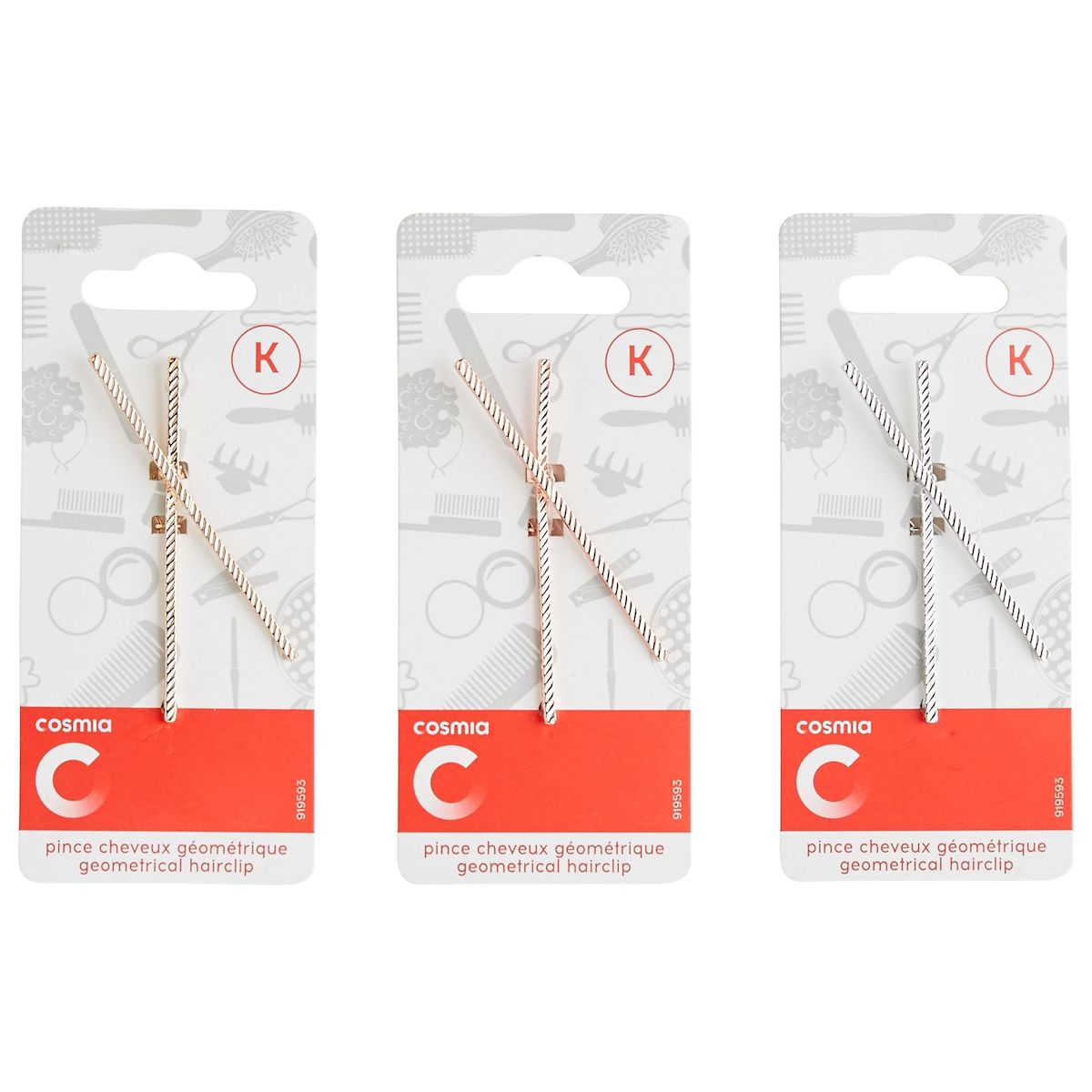 COSMIA Pince à cheveux géométrique coloris aléatoires 1 pièce