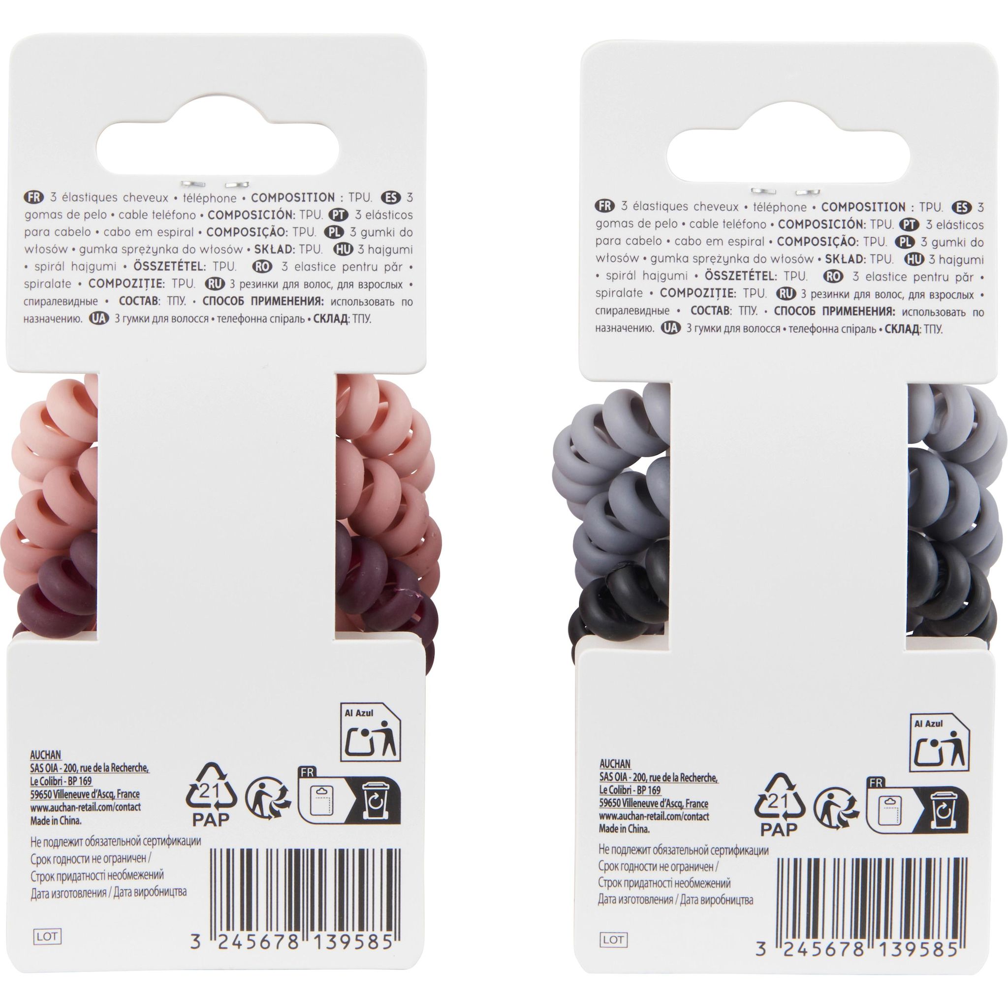 Voir la diapositive 2 : COSMIA Elastiques cheveux téléphone 3 pièces