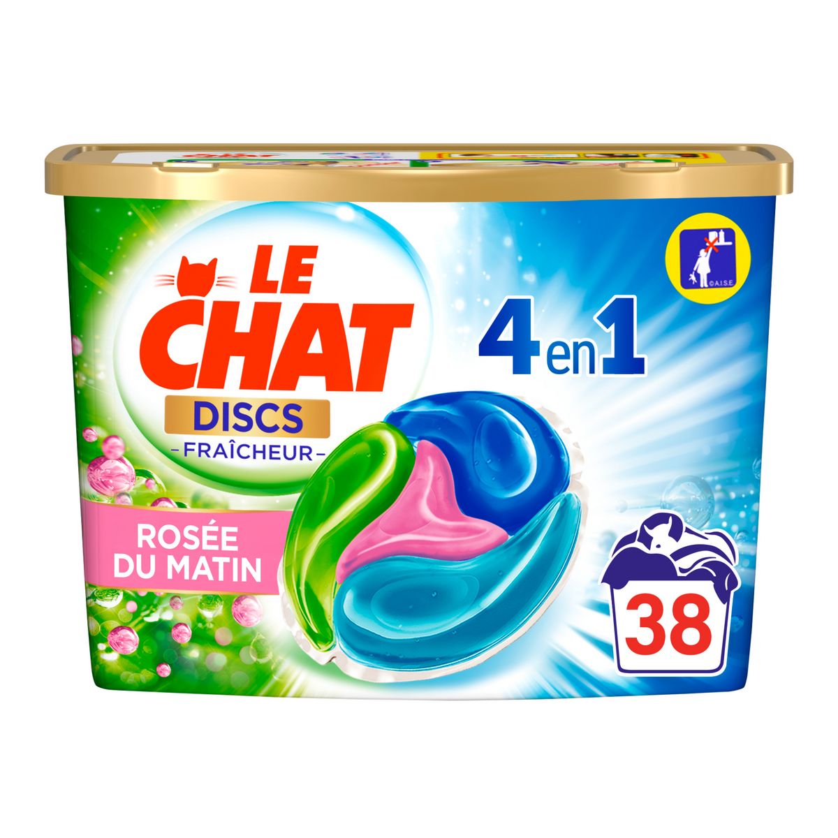 LE CHAT Lessive capsules 4 en 1 Fraicheur Rosée du matin 38 capsules