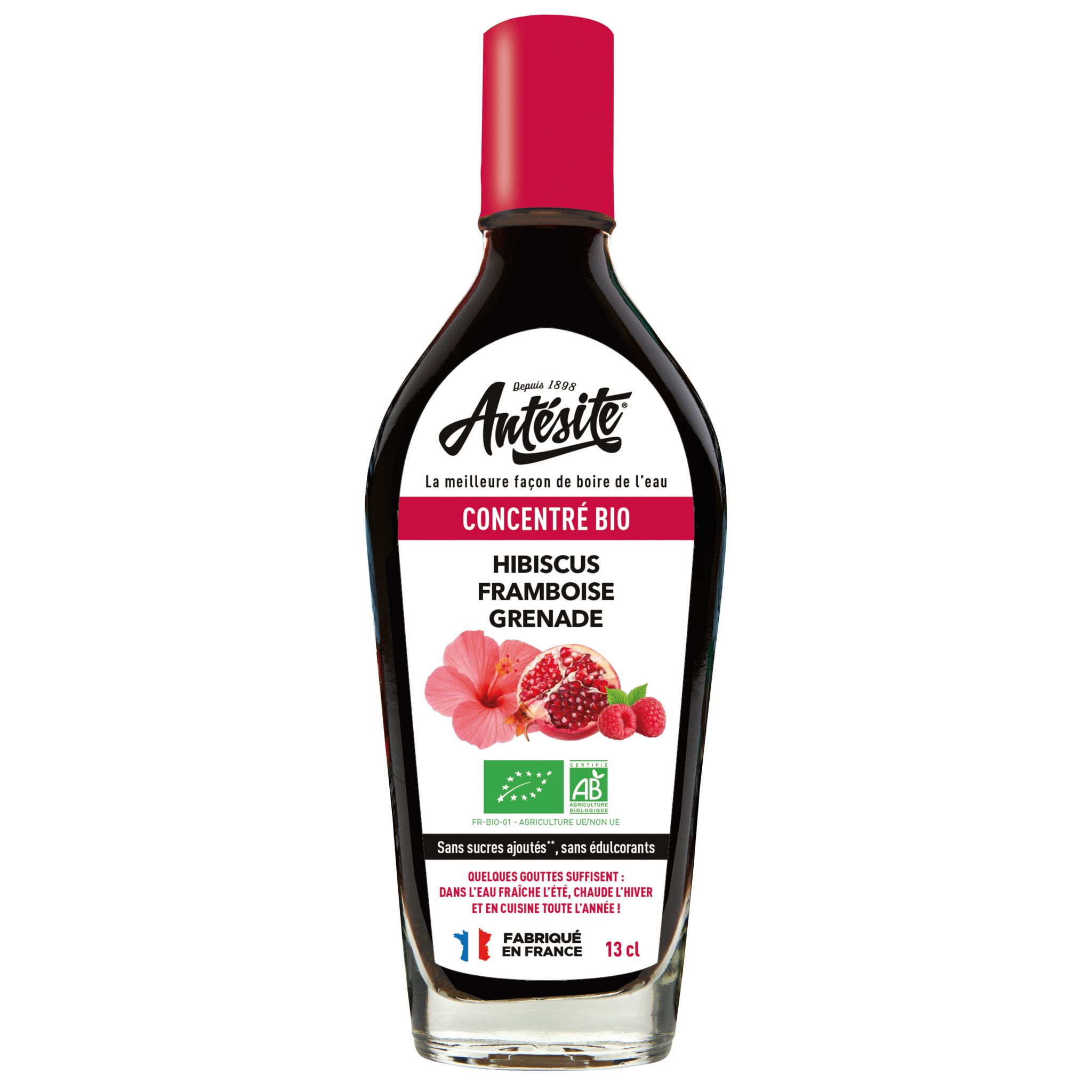ANTESITE Concentré à diluer hibiscus framboise grenade bio 13cl
