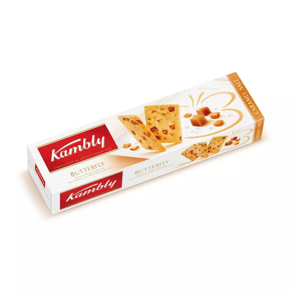 KAMBLY Butterfly biscuits extra fin au beurre avec caramel 100g