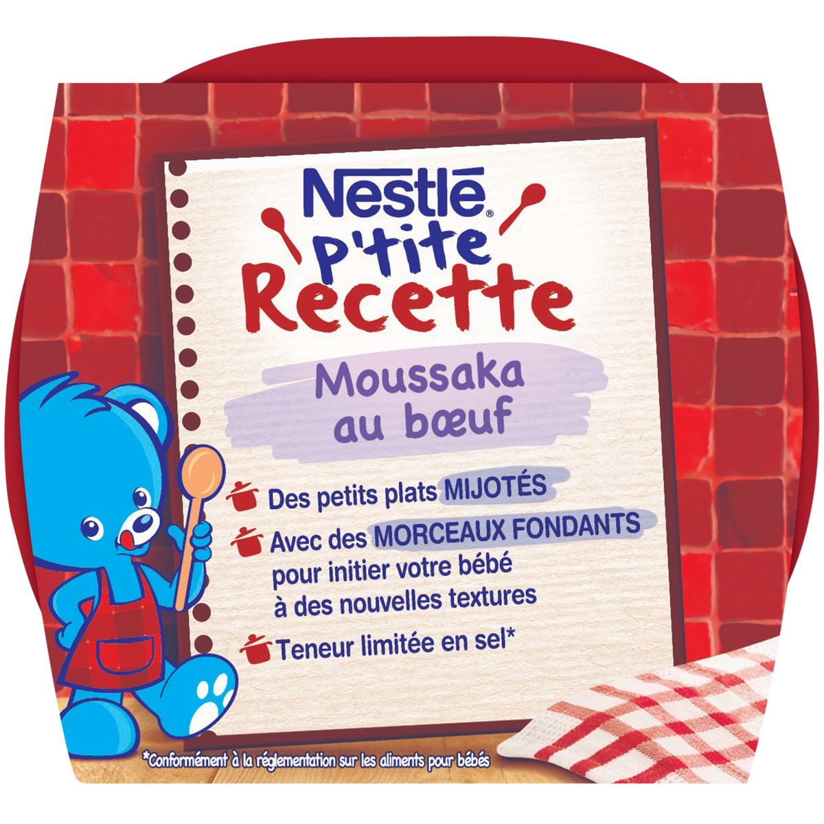 NESTLE P'tite Recette bol moussaka au boeuf dès 8 mois 2x200g