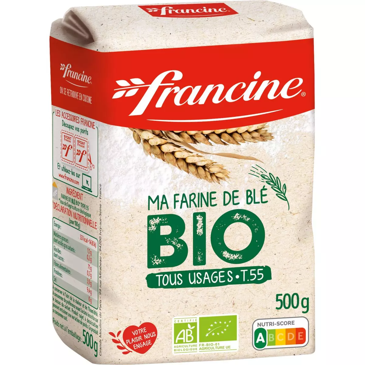 FRANCINE Farine de blé bio 500g