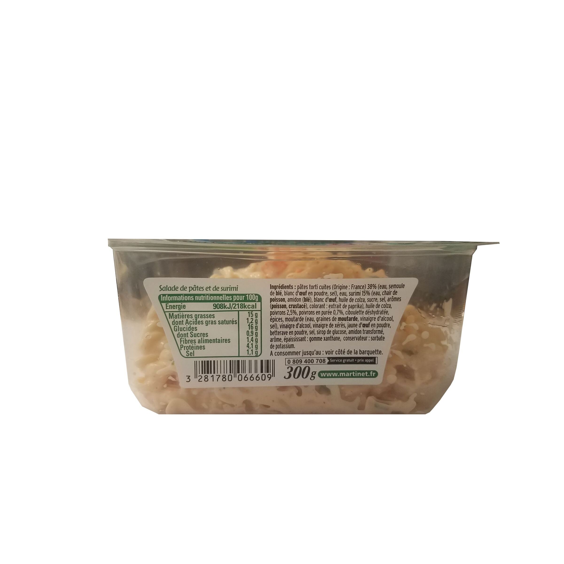 Voir la diapositive 3 : PIERRE MARTINET Salade de torti au surimi à la ciboulette 300g