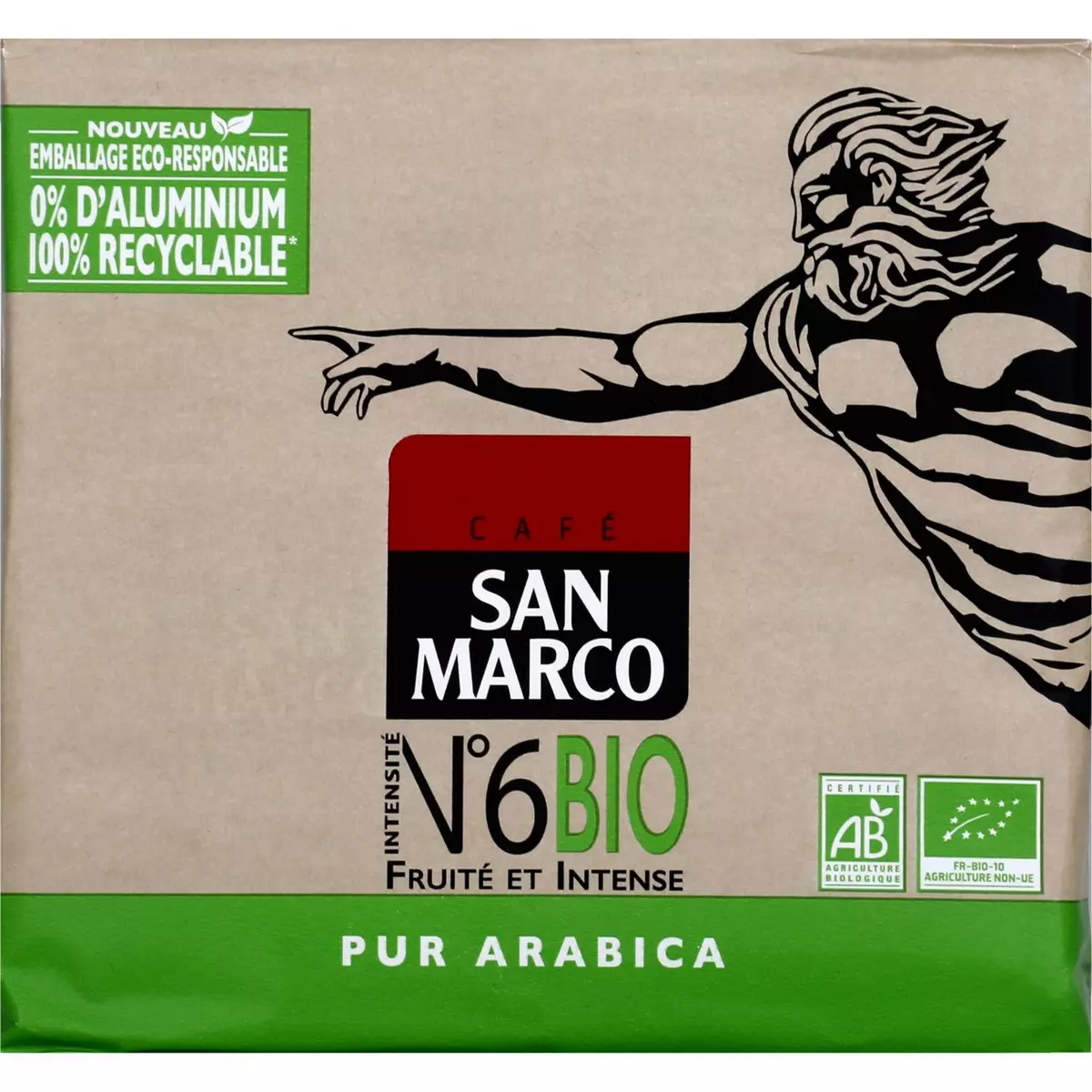 SAN MARCO Café moulu bio pur arabica intensité 6 2x250g