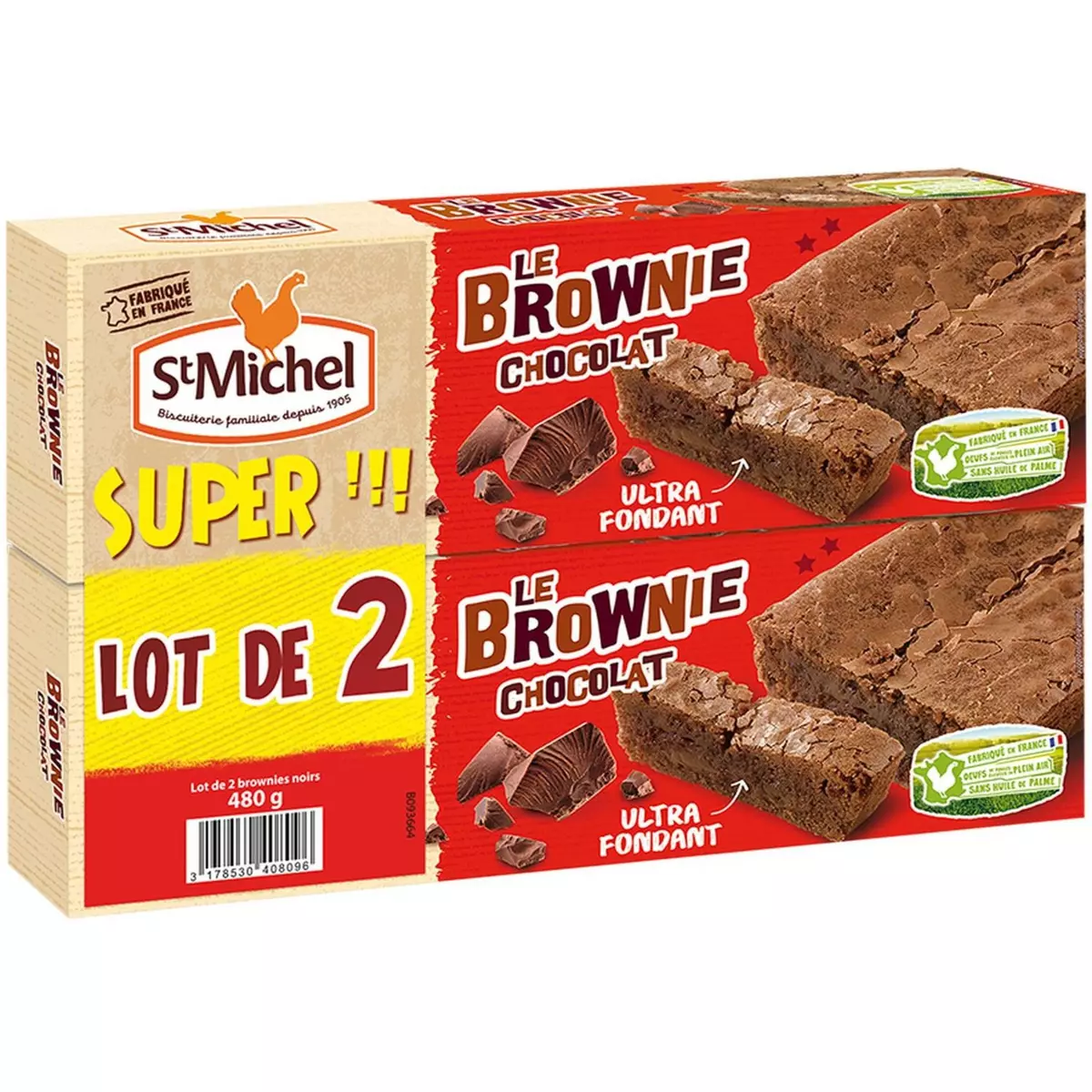 ST MICHEL Cocottes brownie au chocolat noir 2x240g
