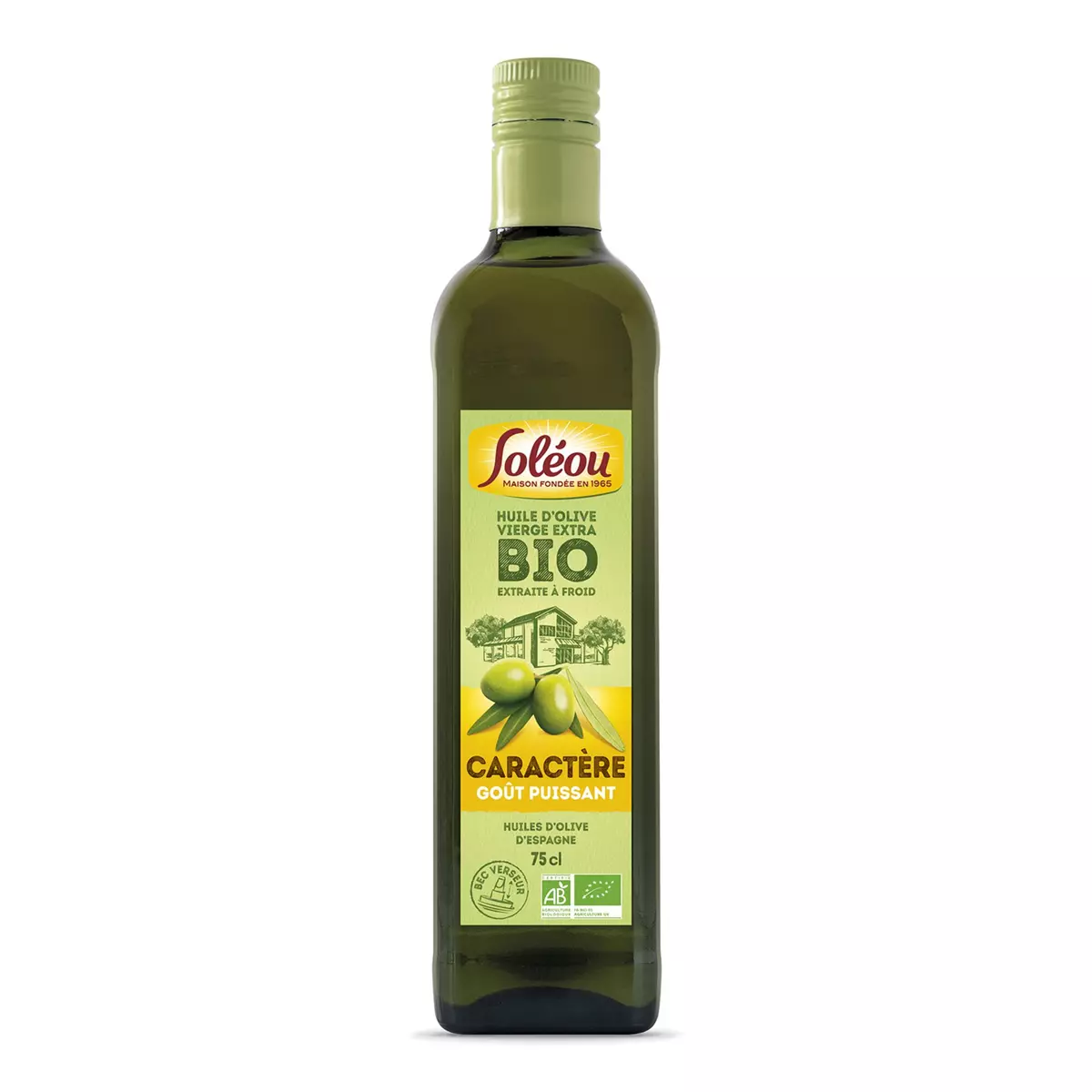 SOLEOU Huile d'olive vierge extra bio caractère 75cl