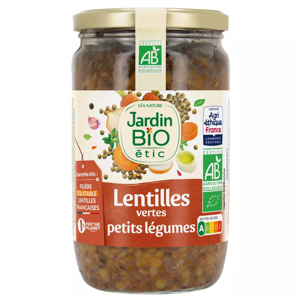 JARDIN BIO ETIC Lentilles vertes et petits légumes 660g