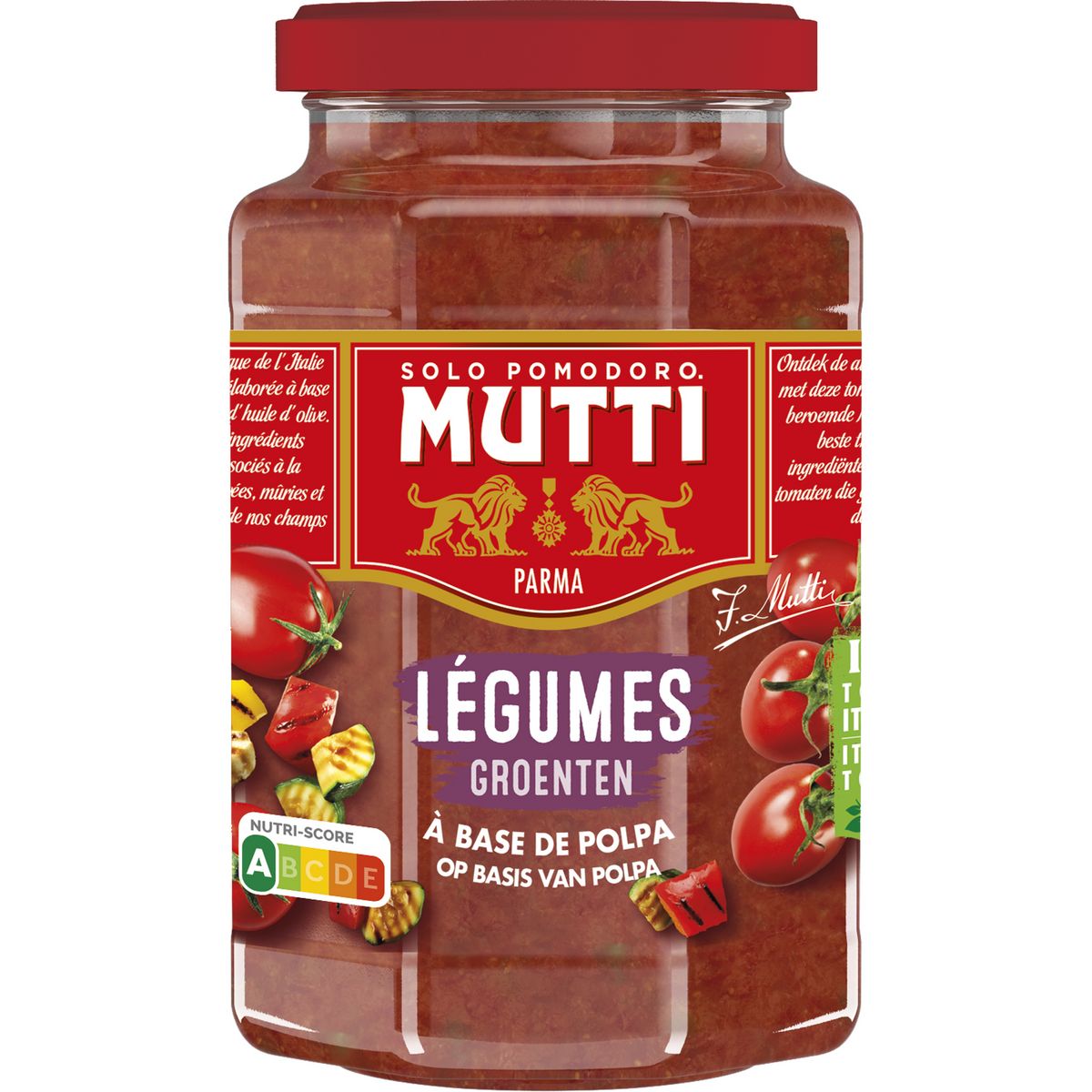 MUTTI Sauce tomates à base de pulpe et légumes grillés 400g