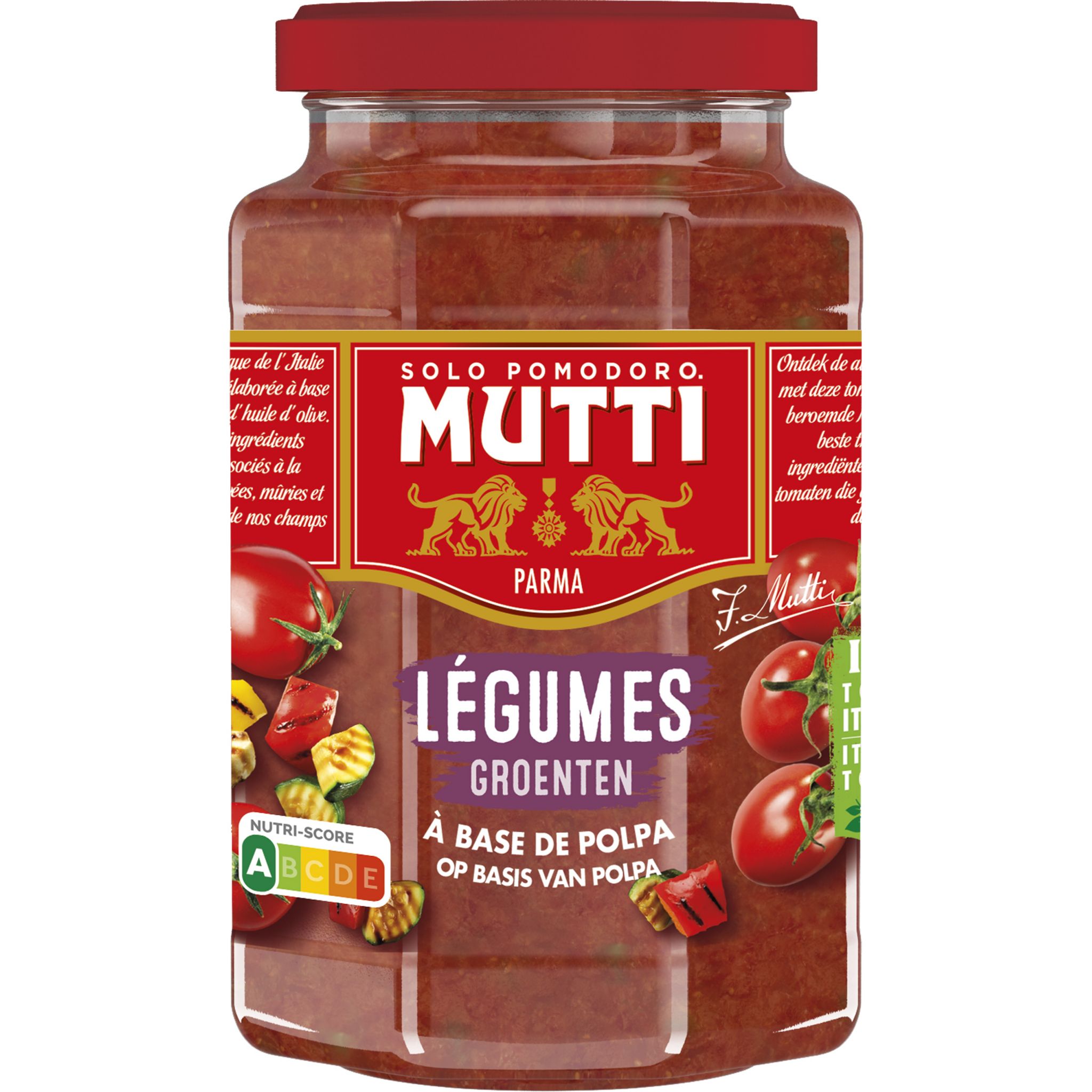 Voir la diapositive 3 : MUTTI Sauce tomates à base de pulpe et légumes grillés 400g