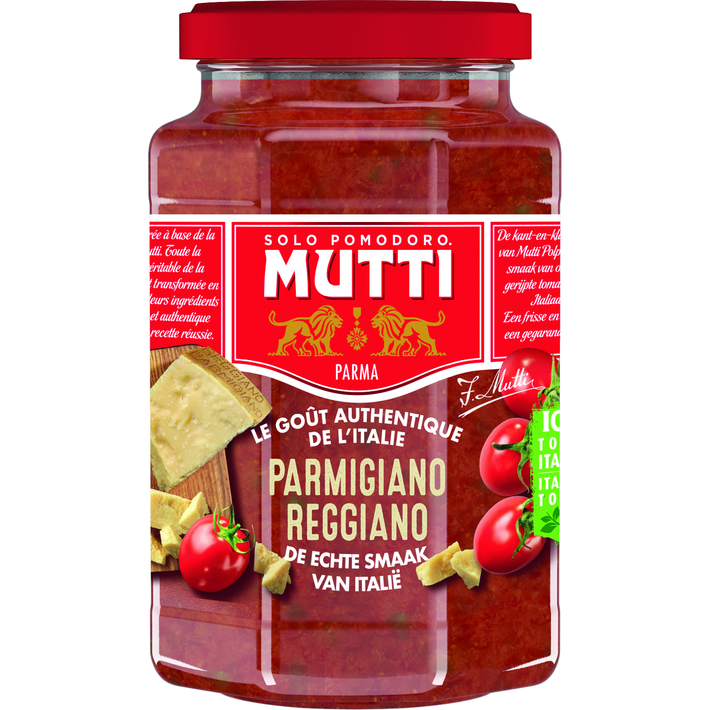 Voir la diapositive 2 : MUTTI Sauce tomates à base de pulpe et parmesan 400g