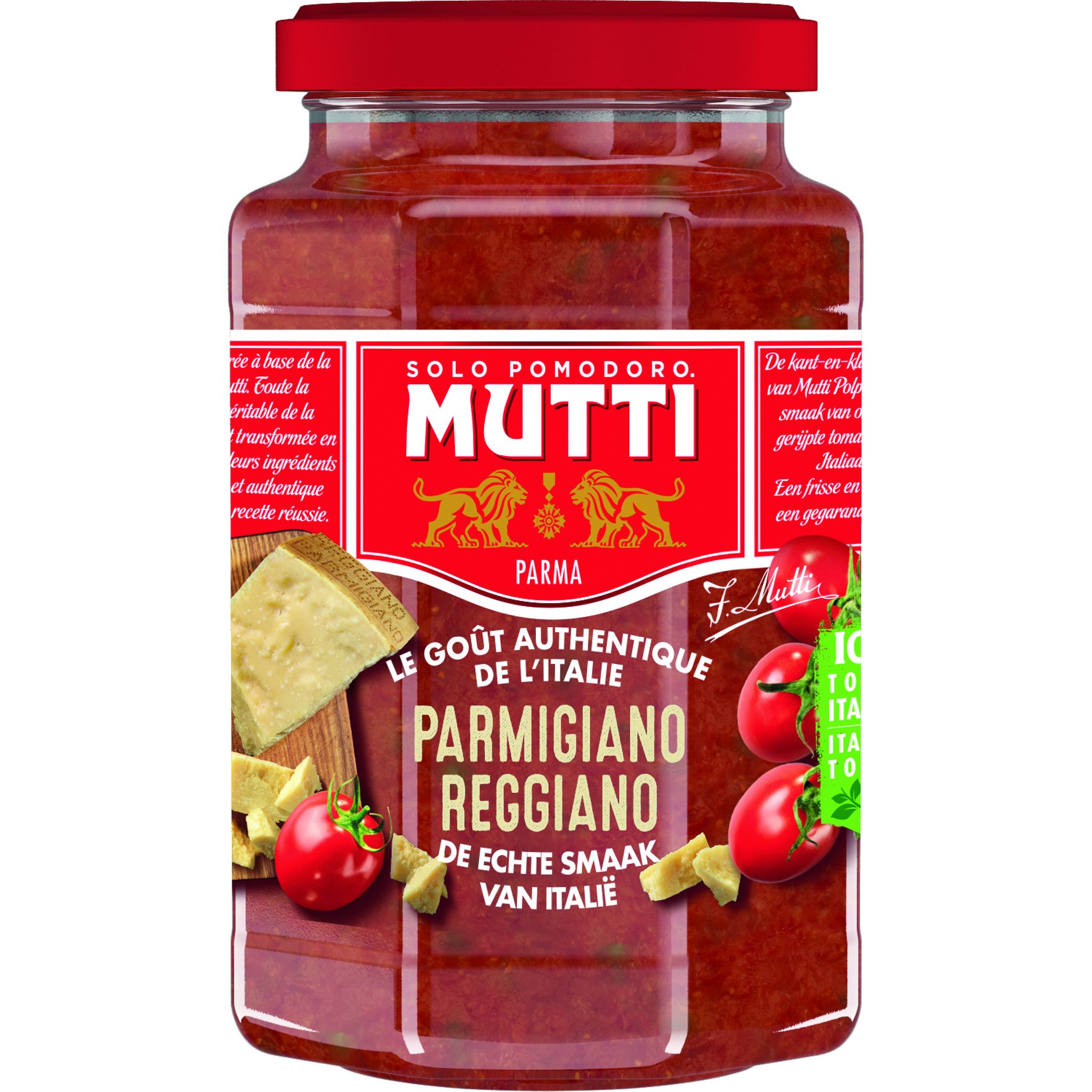 Voir la diapositive 2 : MUTTI Sauce tomates à base de pulpe et parmesan 400g