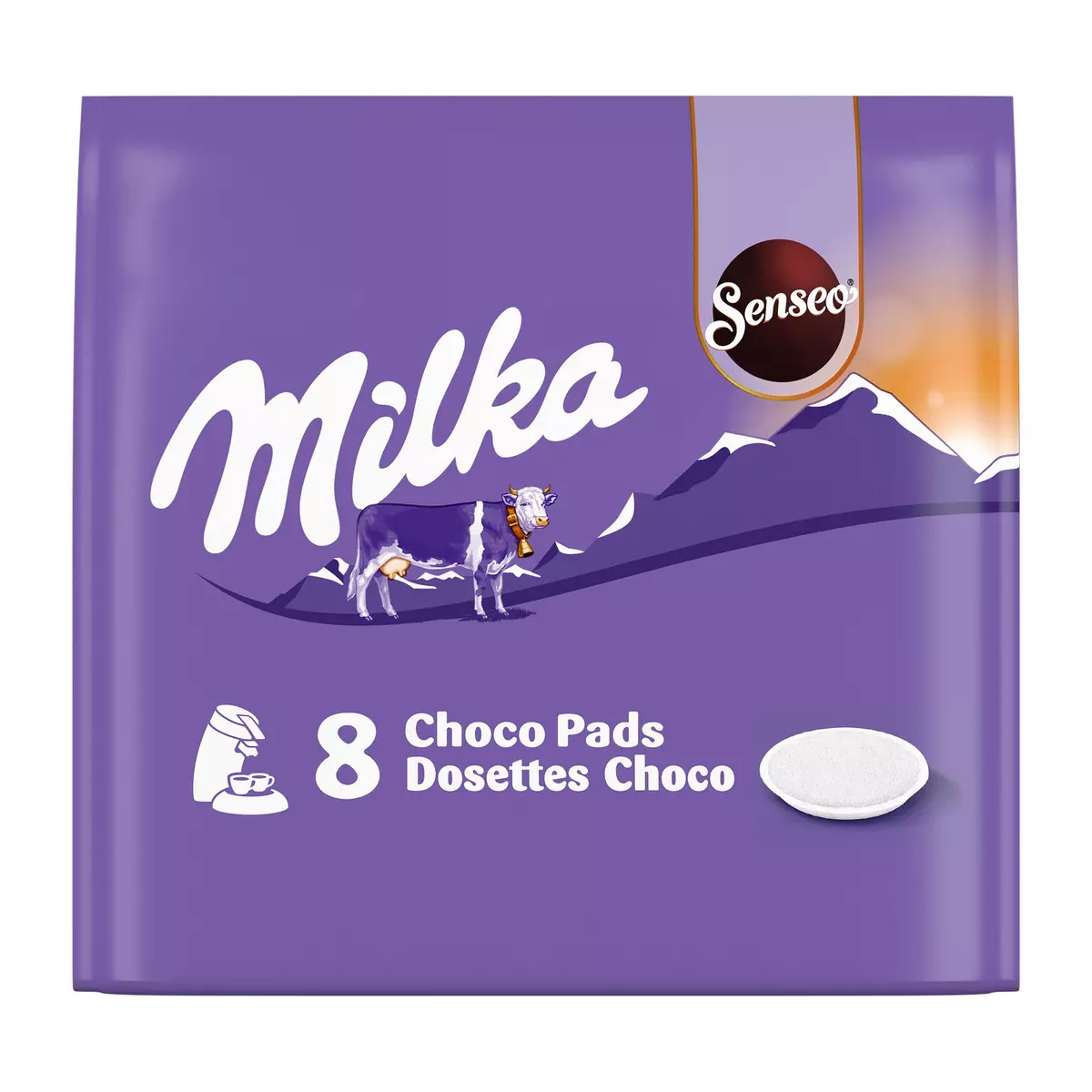 SENSEO Dosettes de chocolat Milka compatibles Senseo 8 dosettes 112g