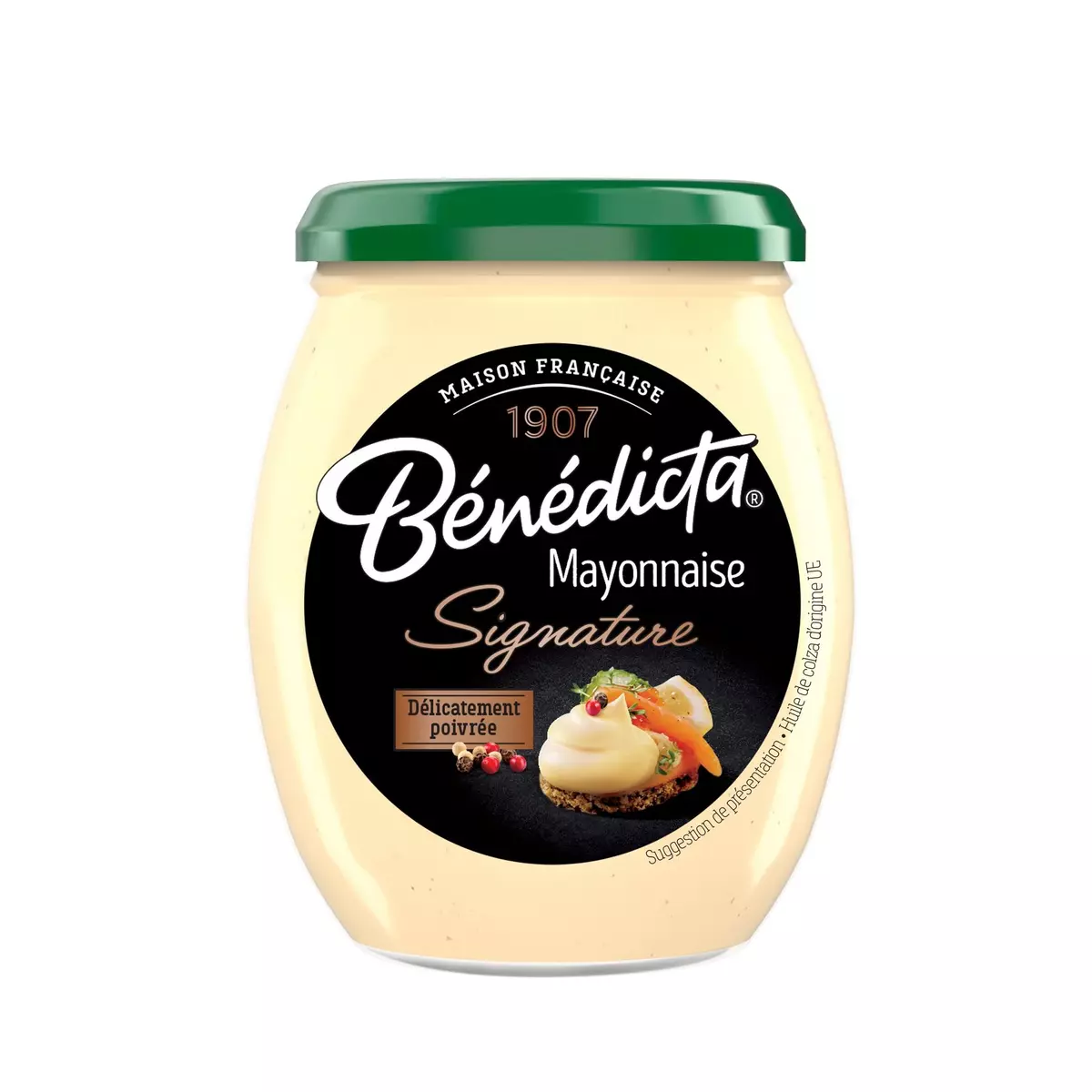 BENEDICTA Signature Mayonnaise délicatement poivrée bocal 255g
