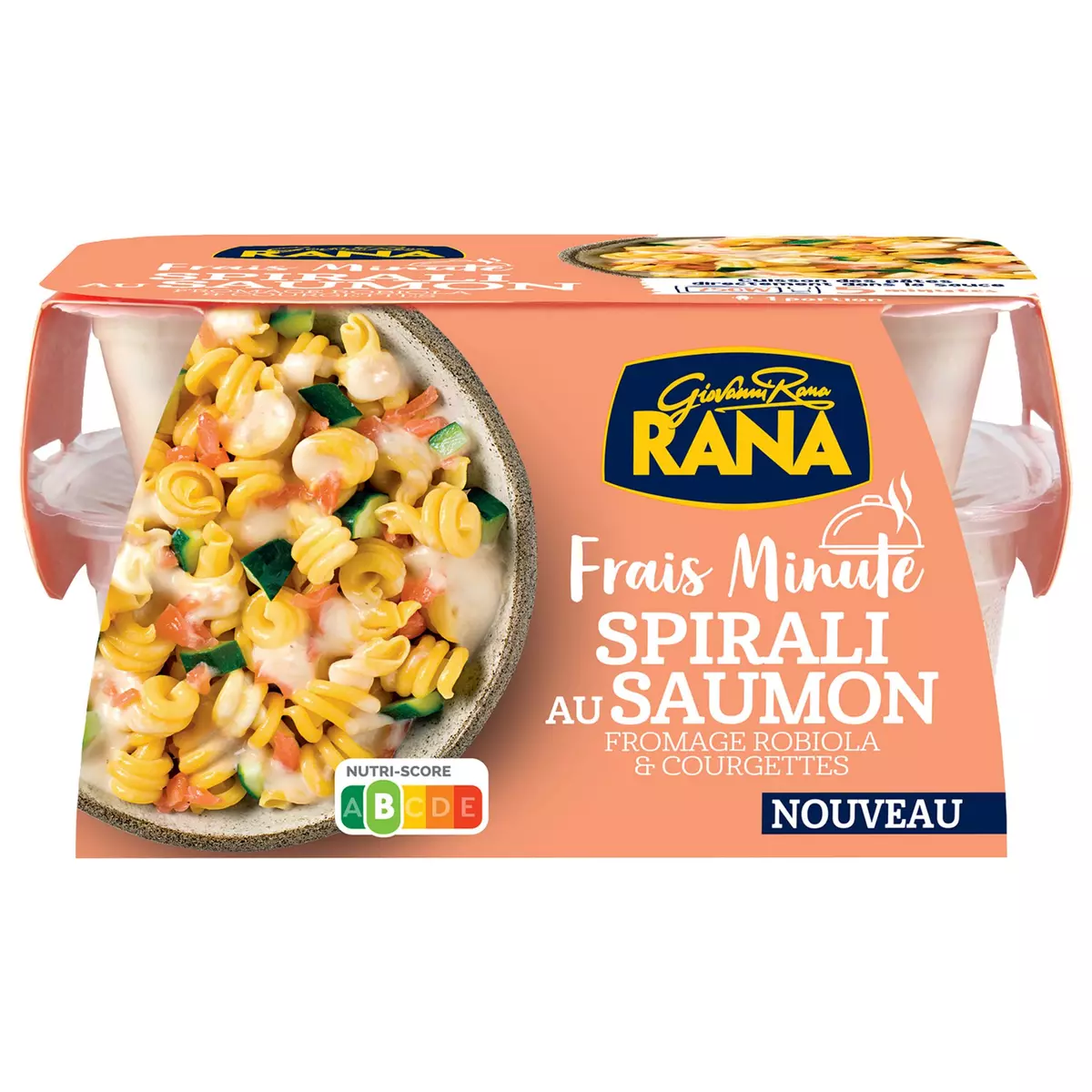 RANA Frais Minute Spirali au saumon fromage robiola et courgettes 1 portion 350g