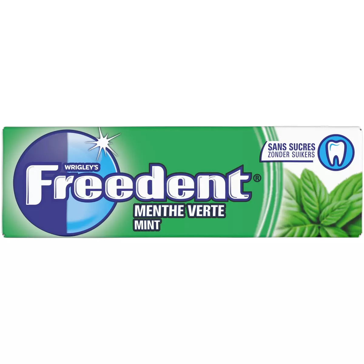 FREEDENT Chewing-gum menthe verte sans sucres 10 dragées 14g