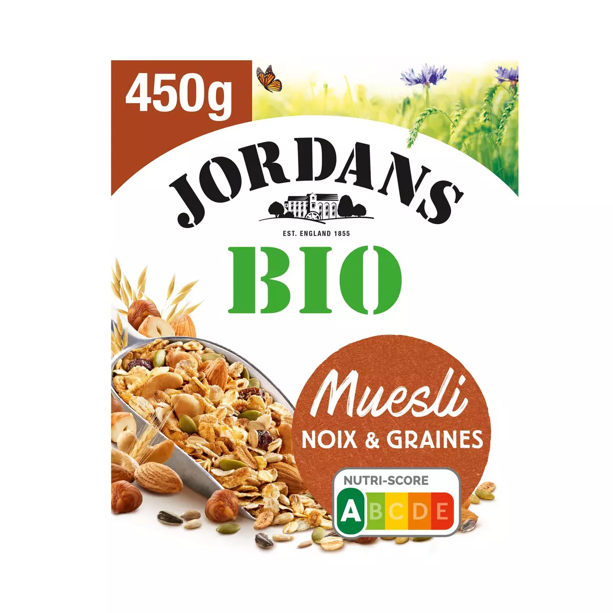 JORDAN'S Muesli bio céréales aux noix et graines 450g