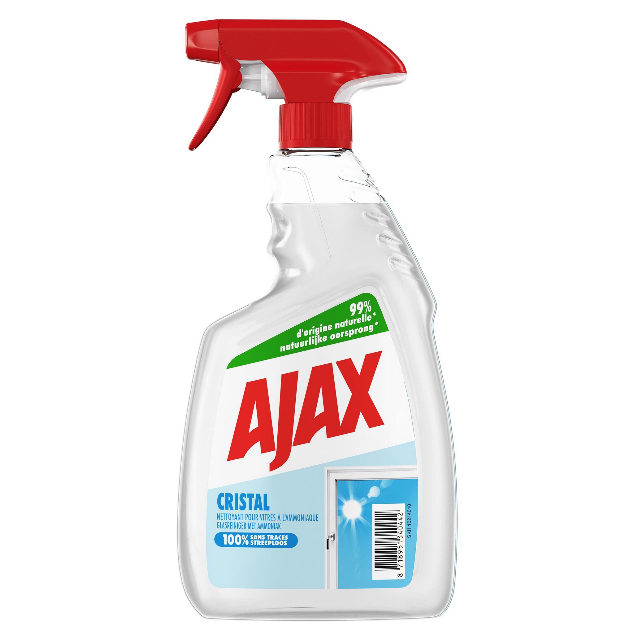 Voir la diapositive 2 : AJAX Cristal Spray vitres à l'ammoniaque 750ml