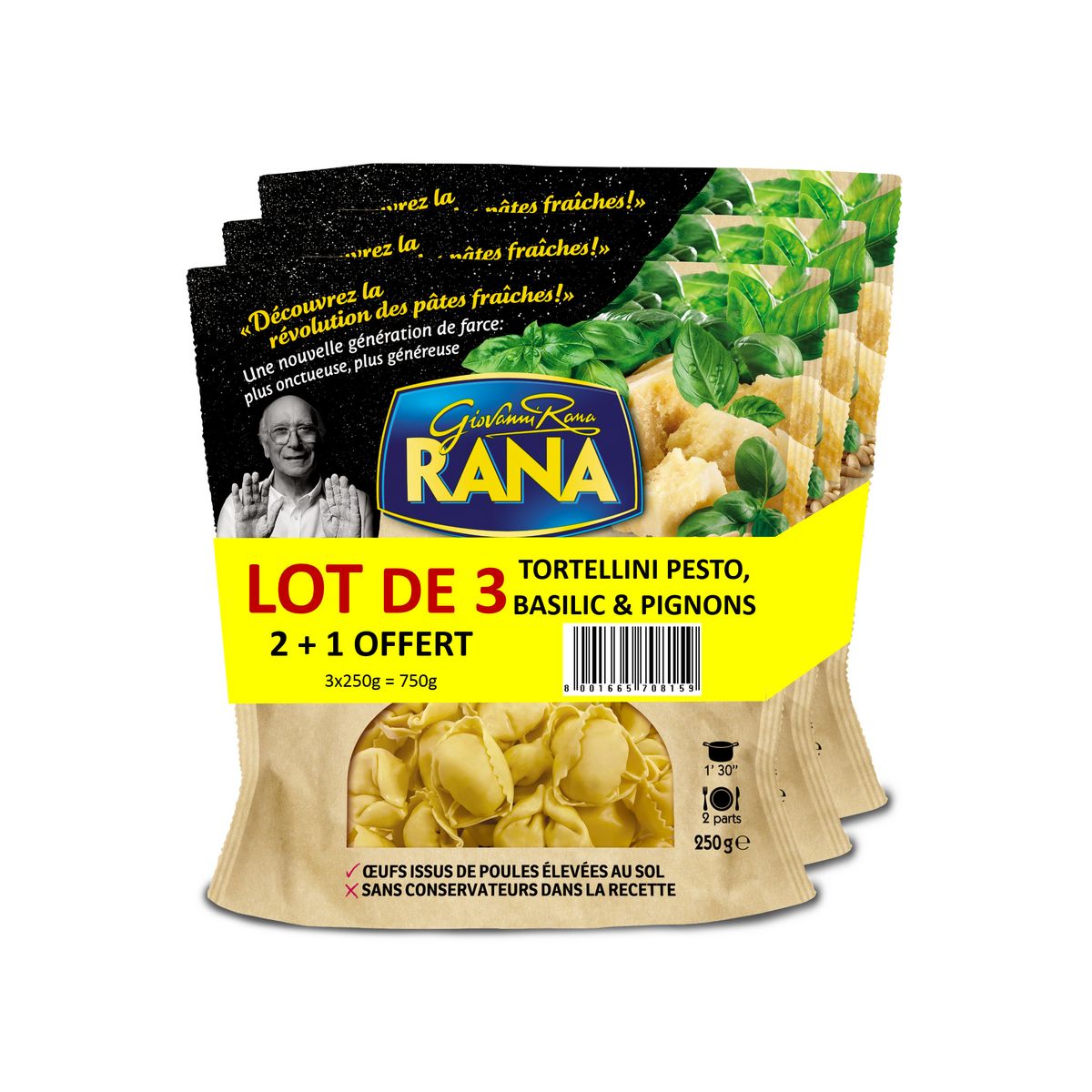 RANA Tortellini au pesto 2+1offert 3x250g