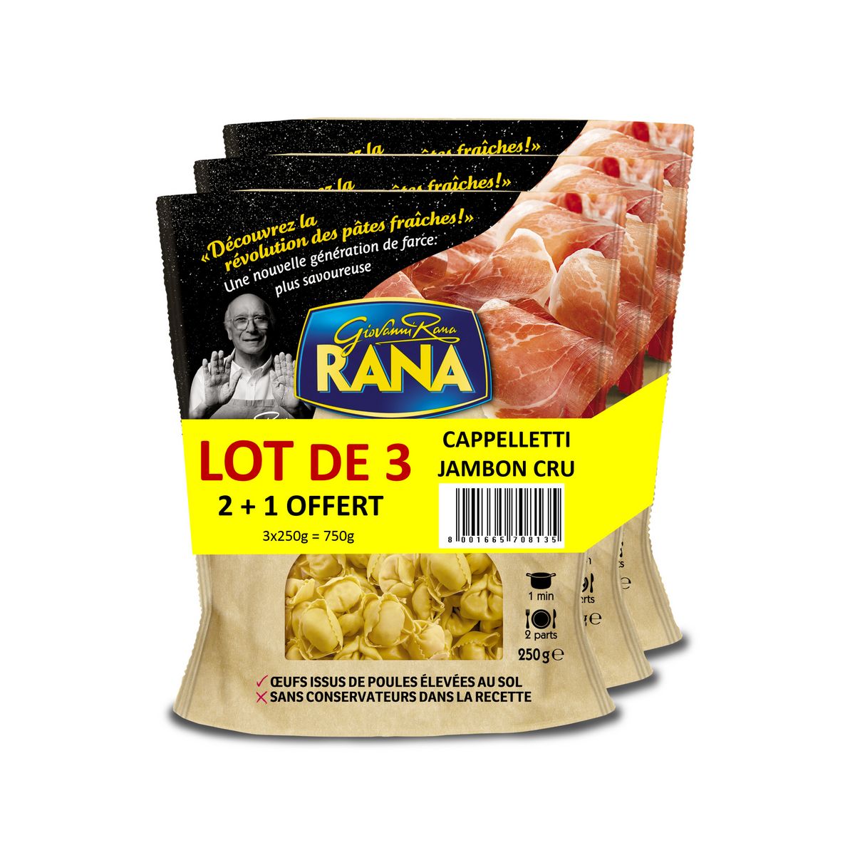 RANA Cappelletti au jambon cru 2+1offert 3x250g