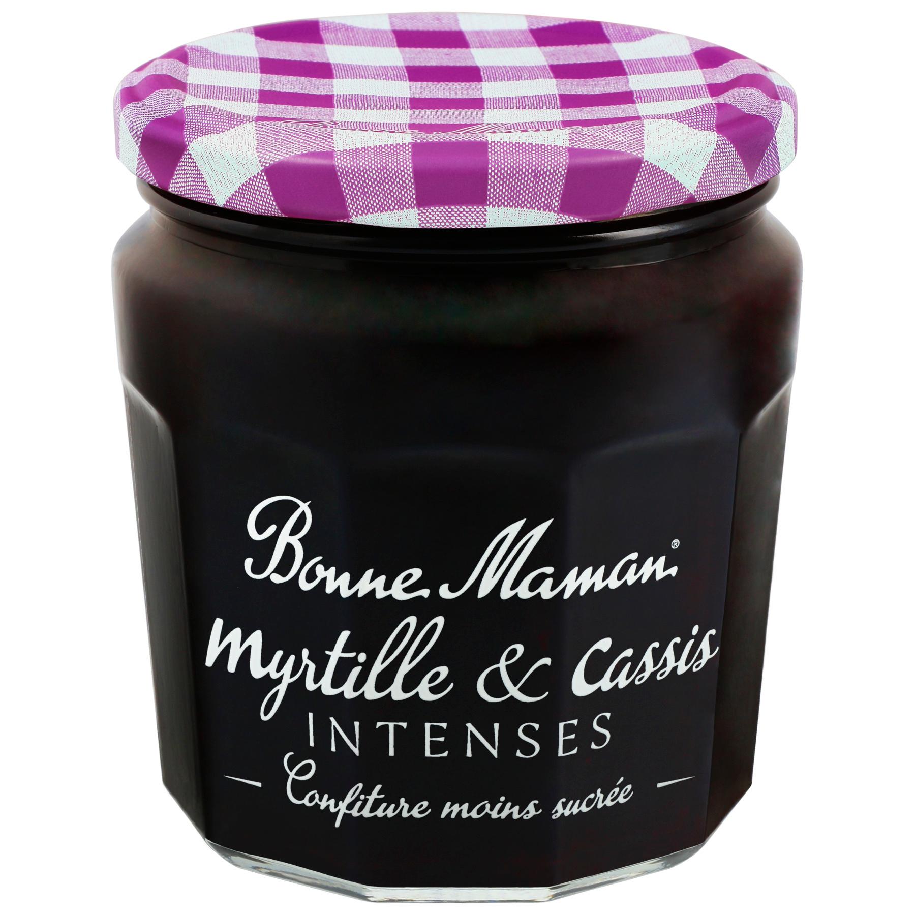 Voir la diapositive 2 : BONNE MAMAN Confiture myrtille et cassis intenses moins sucrée 335g