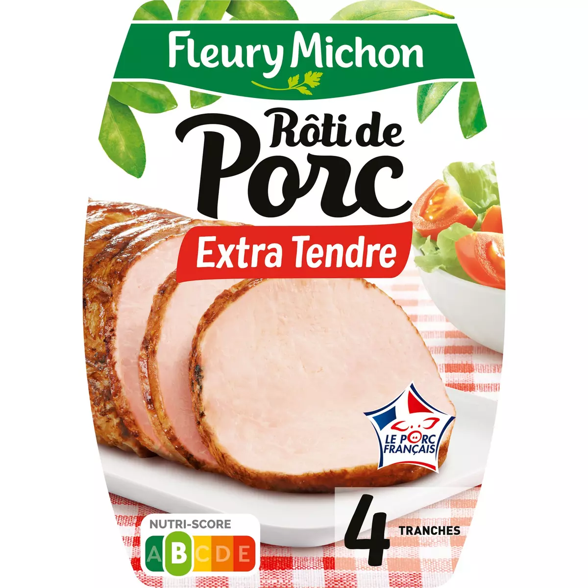 FLEURY MICHON Rôti de porc extra tendre 4 tranches 160g