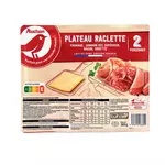 AUCHAN Plateau Raclette fromage et charcuteries jambon sec, bacon et rosette 2 portions 360g