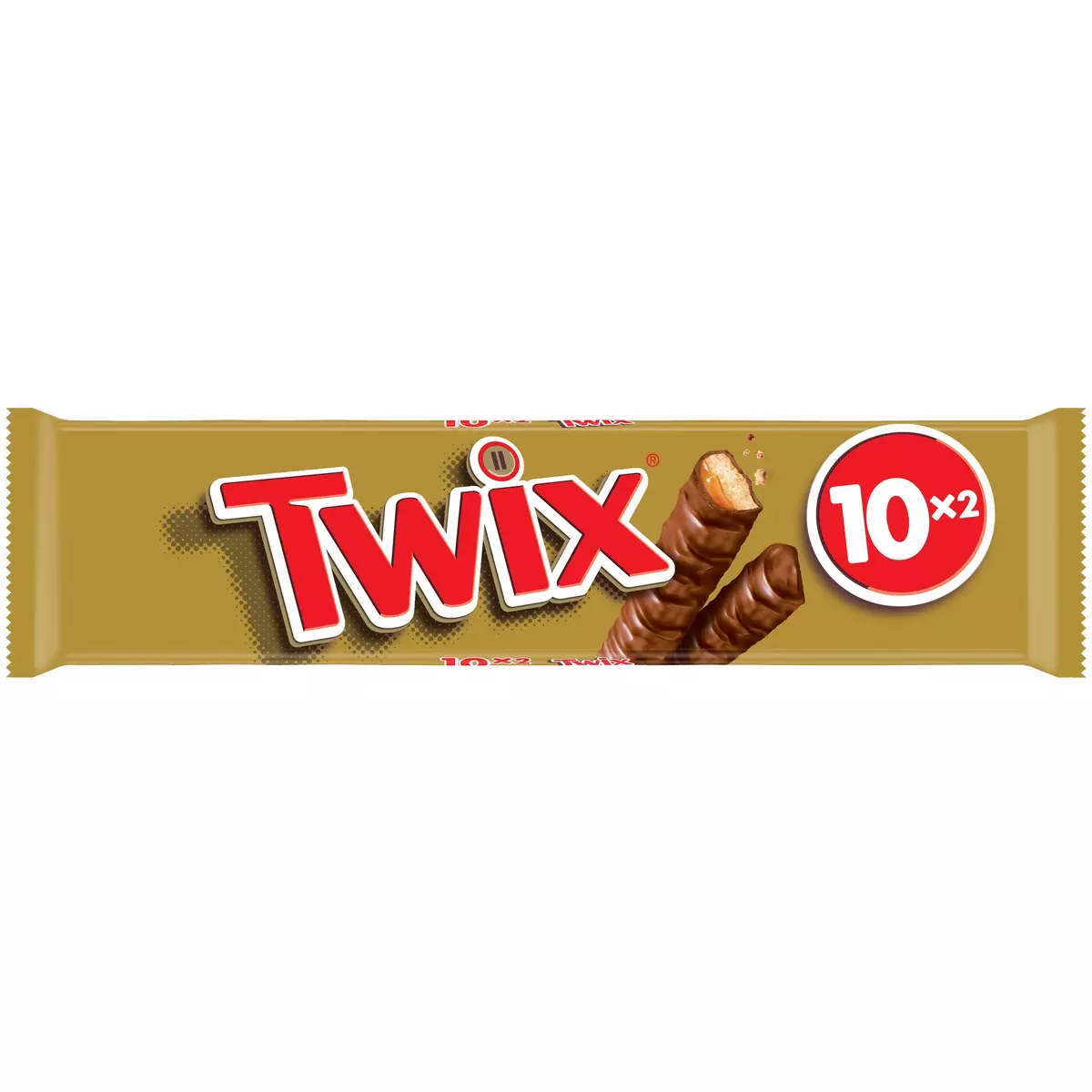 TWIX Barres chocolatées au biscuit recouvert de caramel 10 paquets 500g