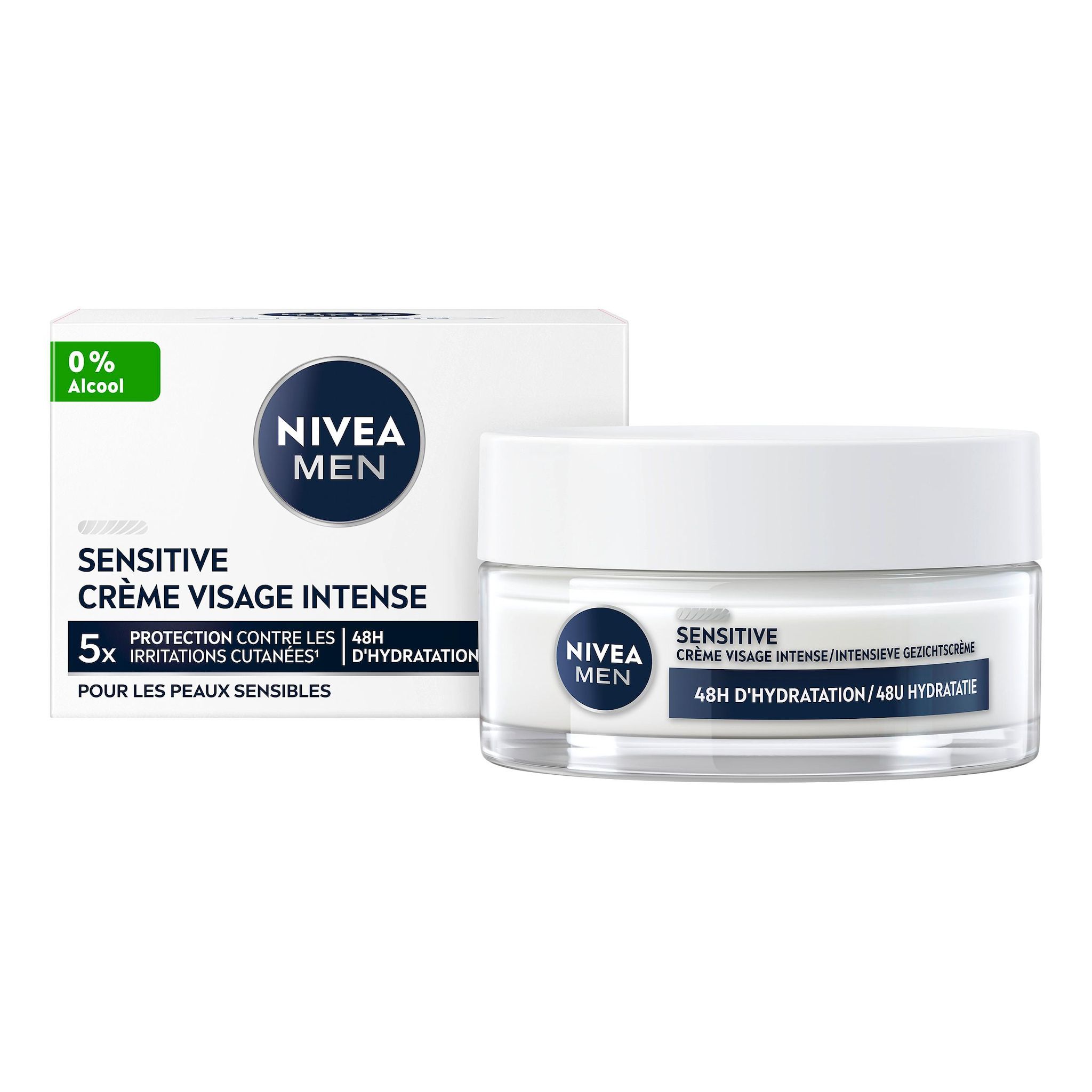 Voir la diapositive 3 : NIVEA MEN Sensitive Crème visage 0% alcool peaux sensibles 50ml