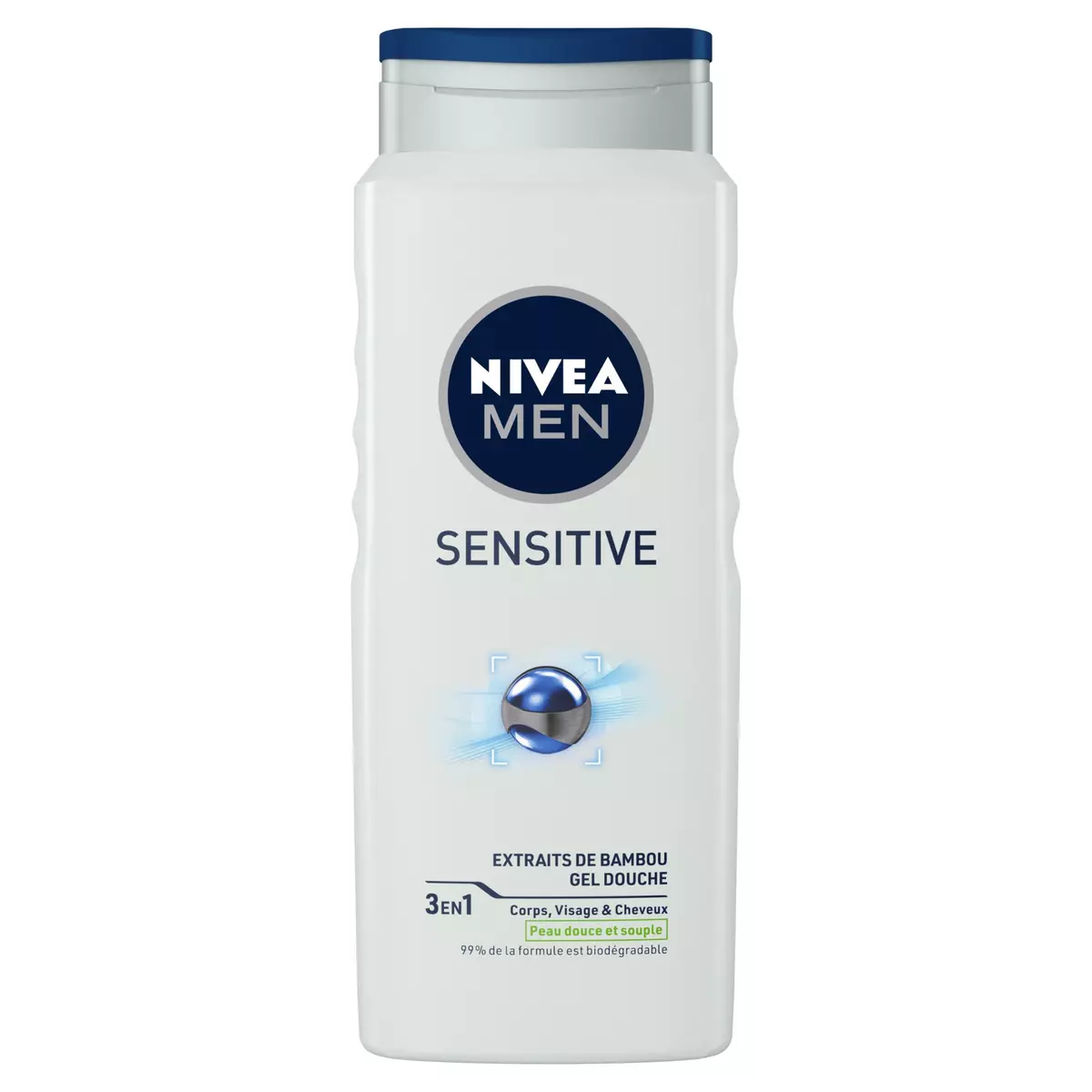 NIVEA MEN Sensitive Gel douche peau sensible extrait de bambou corps visage et cheveux 500ml