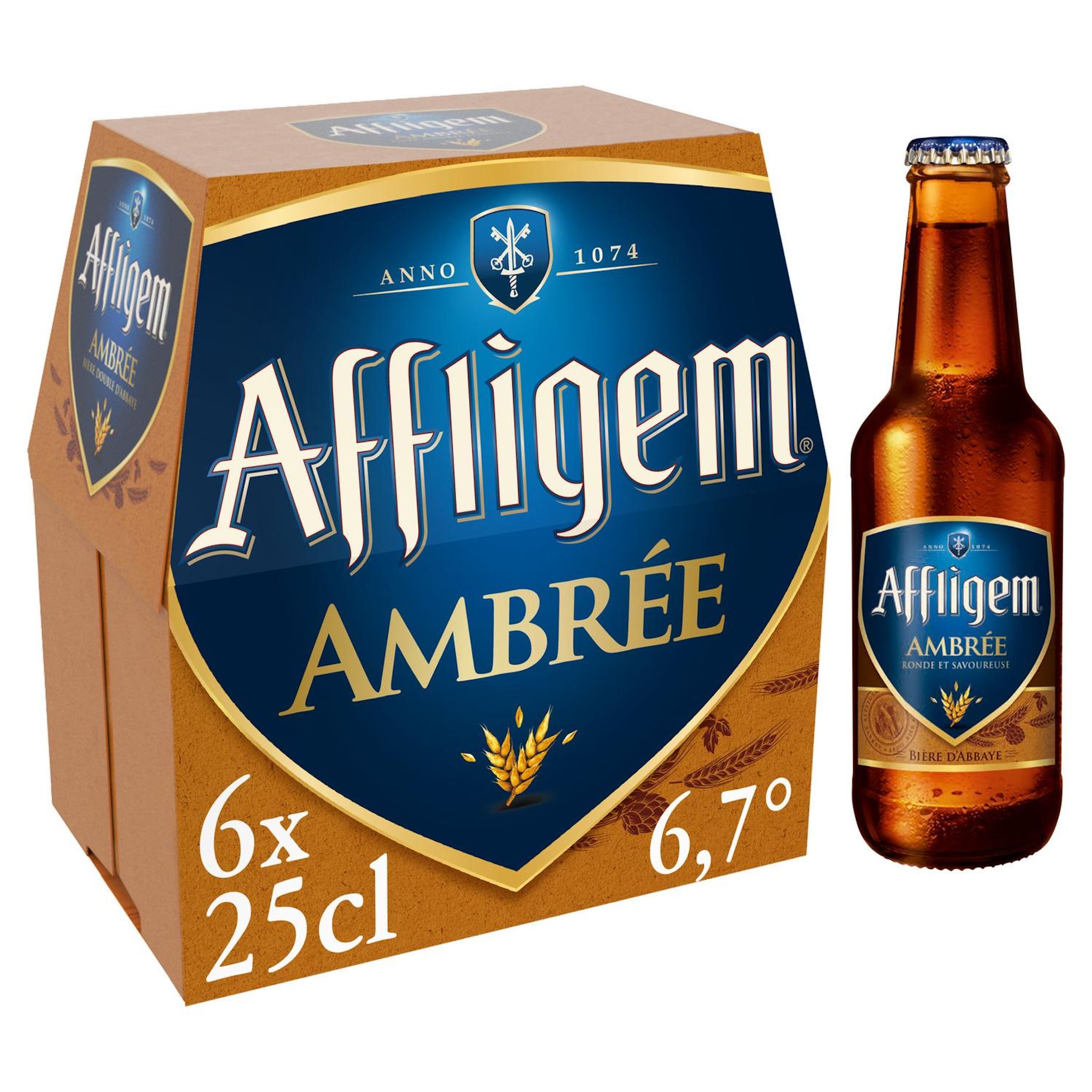 Voir la diapositive 2 : AFFLIGEM Bière double d'abbaye cuvée ambrée 6,7% pack bouteilles 6x25cl