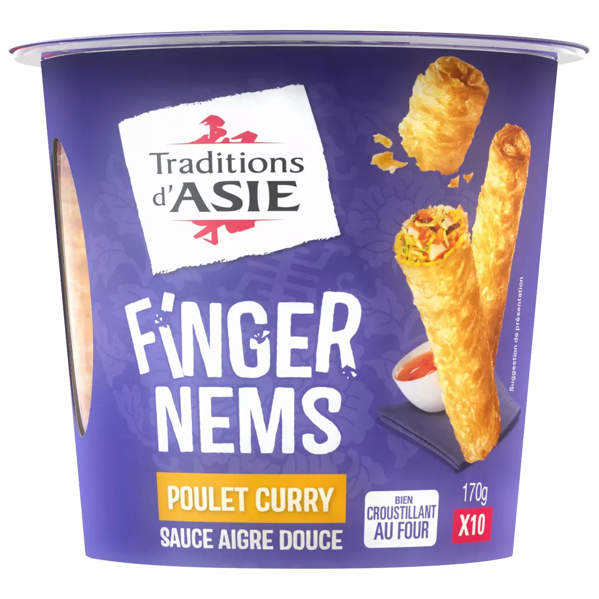 TRADITIONS D'ASIE Finger nems au poulet curry sauce aigre douce 10 pièces 170g