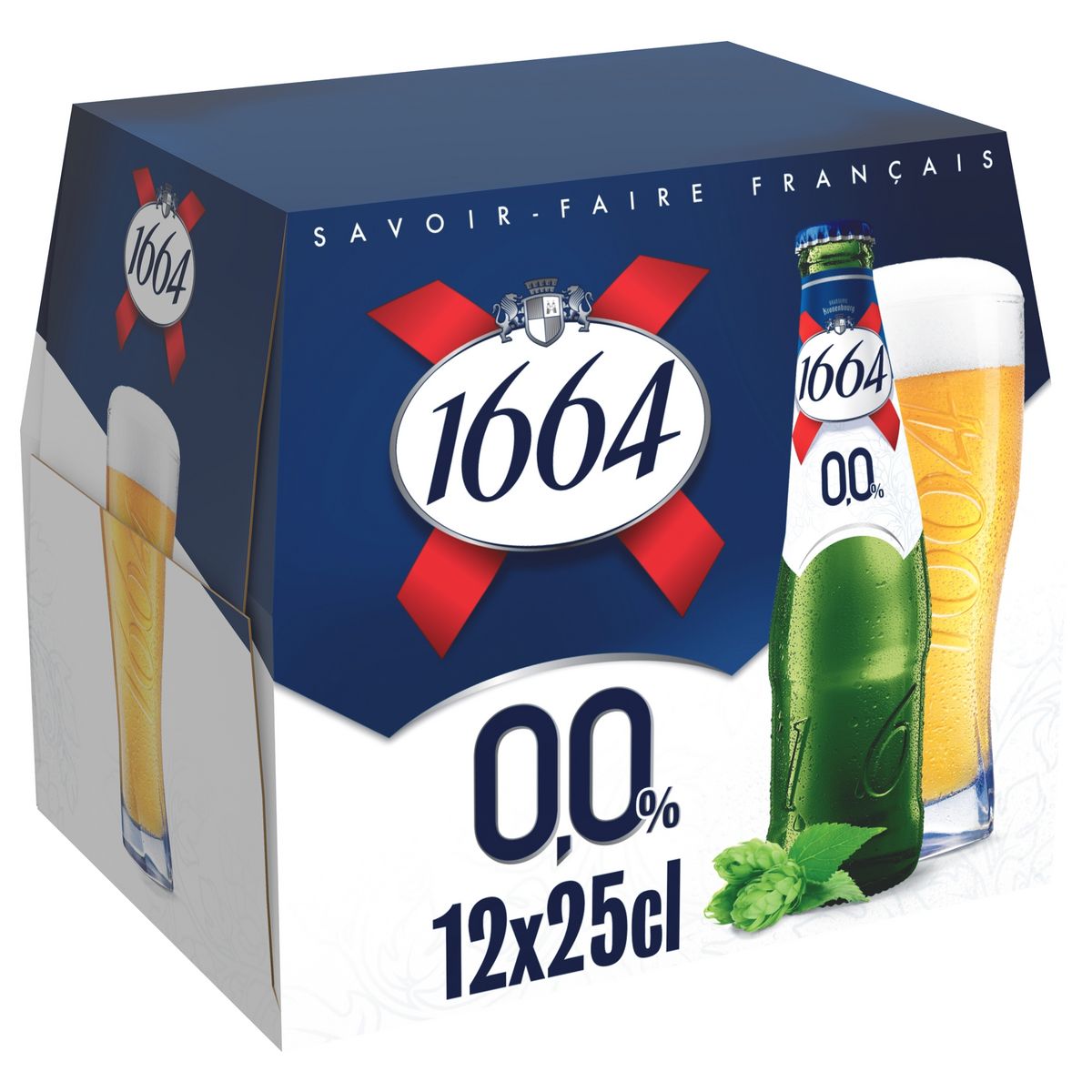 1664 Bière blonde sans alcool bouteilles 12x25cl