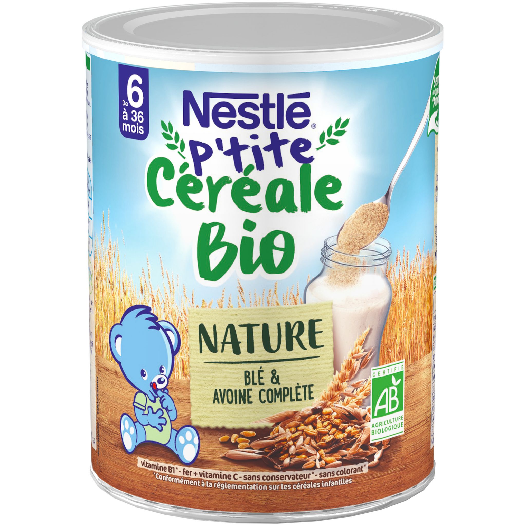 Voir la diapositive 1 : NESTLE Naturnes bio Céréales bio en poudre au blé et à l'avoine dès 6 mois 240g