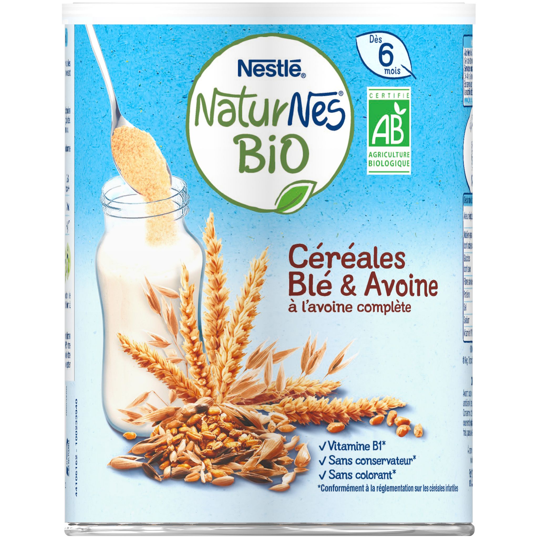 Voir la diapositive 3 : NESTLE Naturnes bio Céréales bio en poudre au blé et à l'avoine dès 6 mois 240g