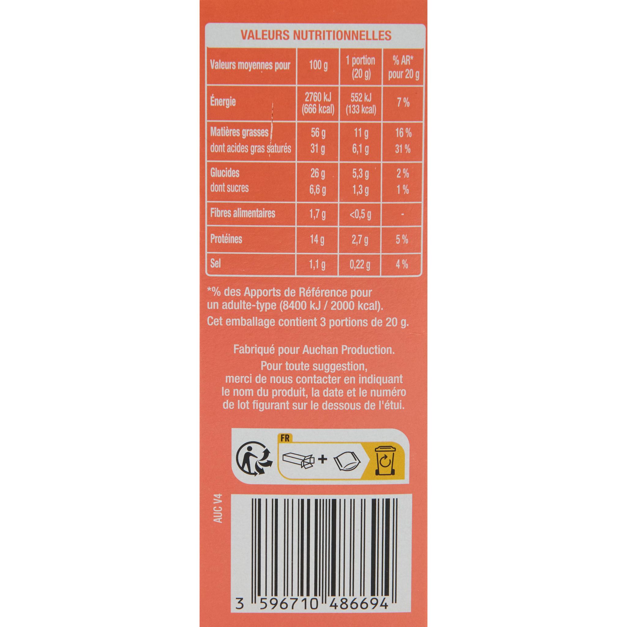 Voir la diapositive 4 : AUCHAN Mini choux saveur saumon et aneth 60g
