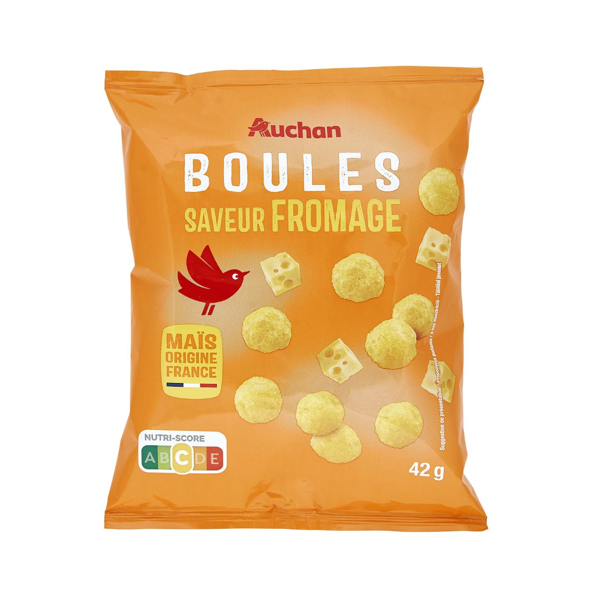 AUCHAN Biscuits soufflés au fromage 42g