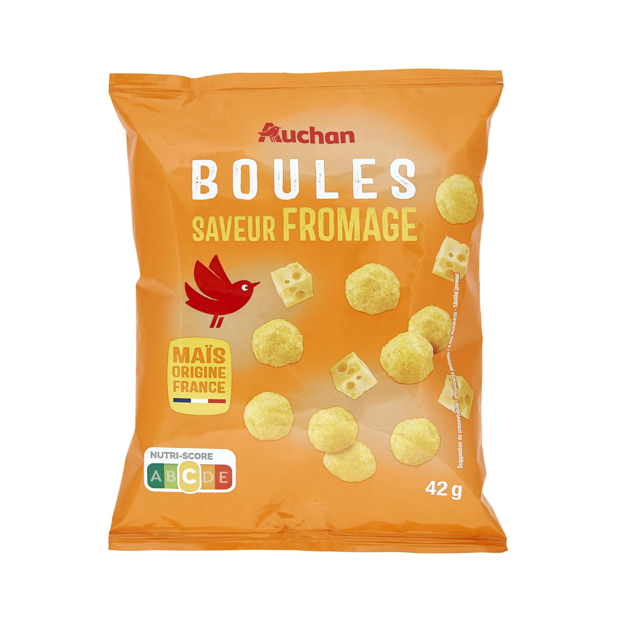 Voir la diapositive 3 : AUCHAN Biscuits soufflés au fromage 42g