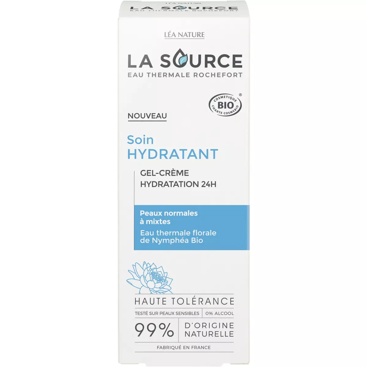 LA SOURCE Soin hydratant gel-crème bio hydratation 24h peaux normales à mixtes 40ml