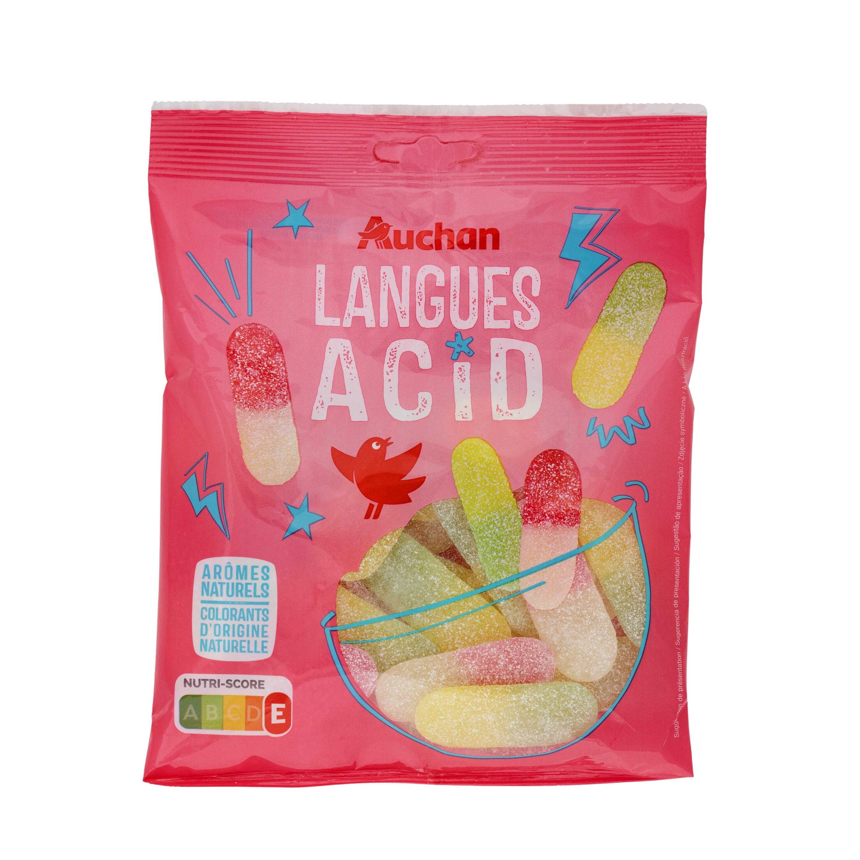 Voir la diapositive 2 : AUCHAN Langues acid++ bonbons piquants 200g