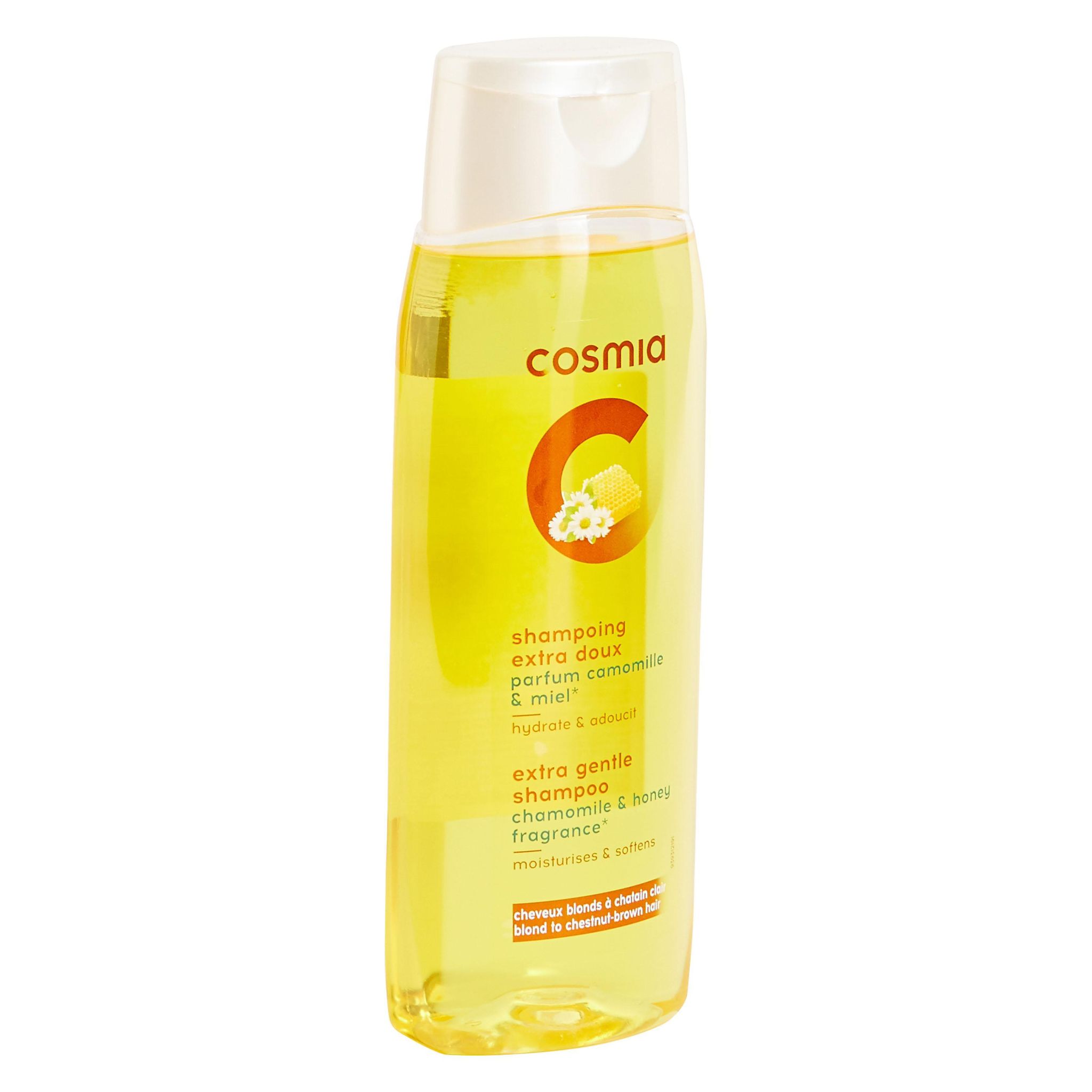 Voir la diapositive 3 : COSMIA Shampooing extra doux parfum camomille et miel cheveux blonds et châtain 400ml