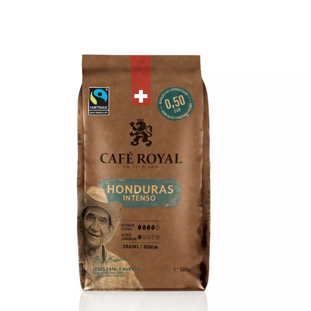 CAFE ROYAL Honduras intense Café en grains pur arabica 500g