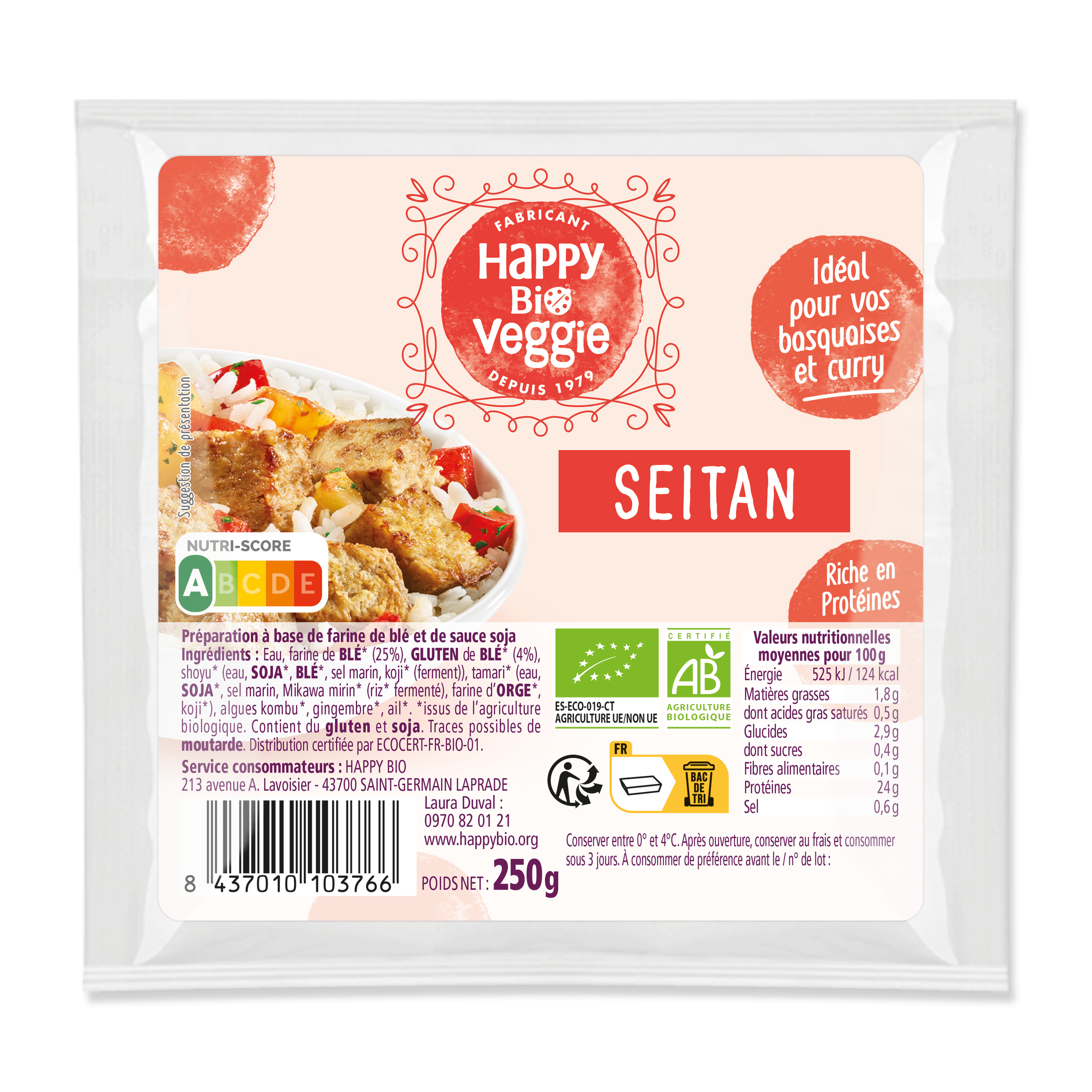 HAPPY BIO VEGGIE Seitan bio 250g