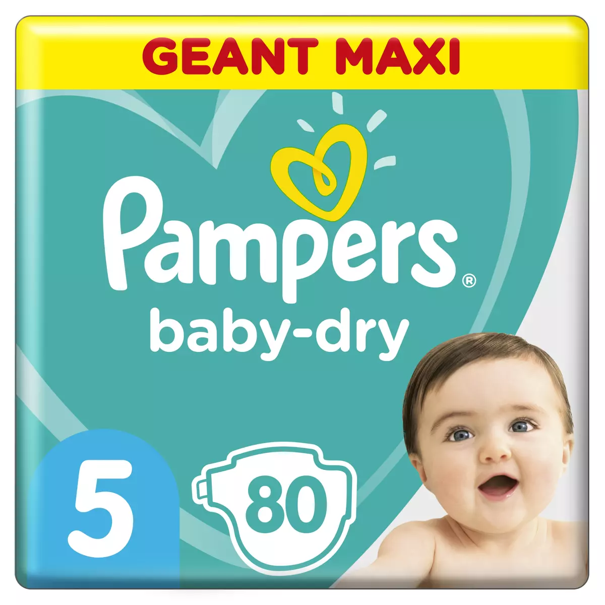 PAMPERS Baby-dry Couches taille 5 (11-16kg) 12 h de protection 80 couches